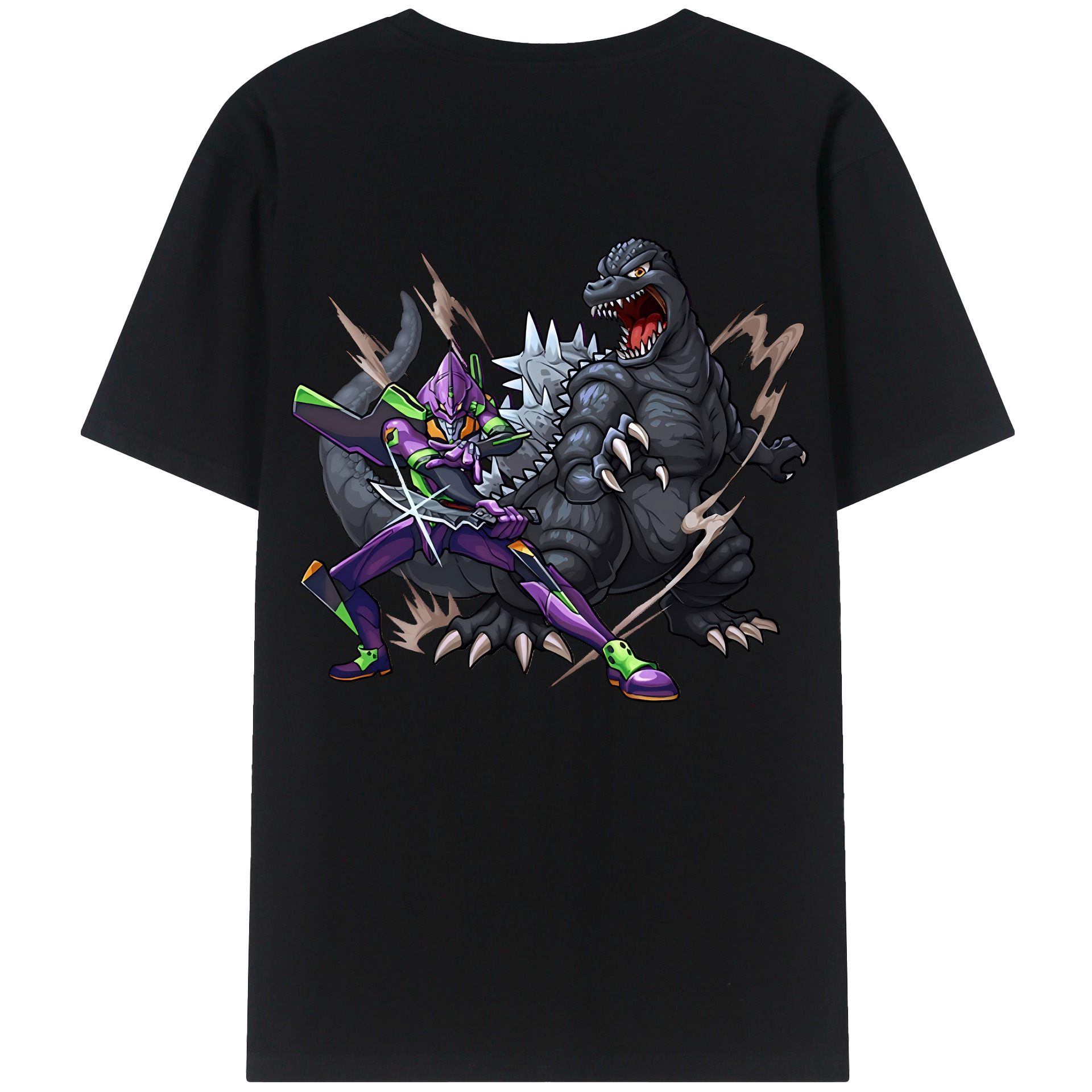 （画像用） EVA 新世紀エヴァンゲリオン 綿100％ メンズ半袖Tシャツ（バックプリント） 通気性