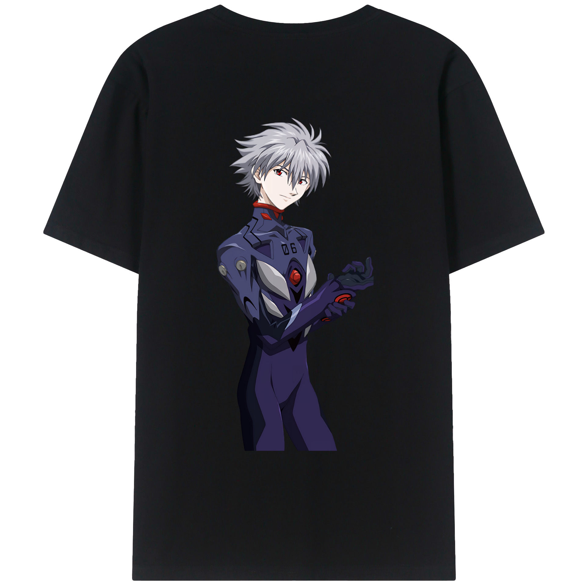 （画像用） EVA 新世紀エヴァンゲリオン 綿100％ メンズ半袖Tシャツ（バックプリント） 通気性