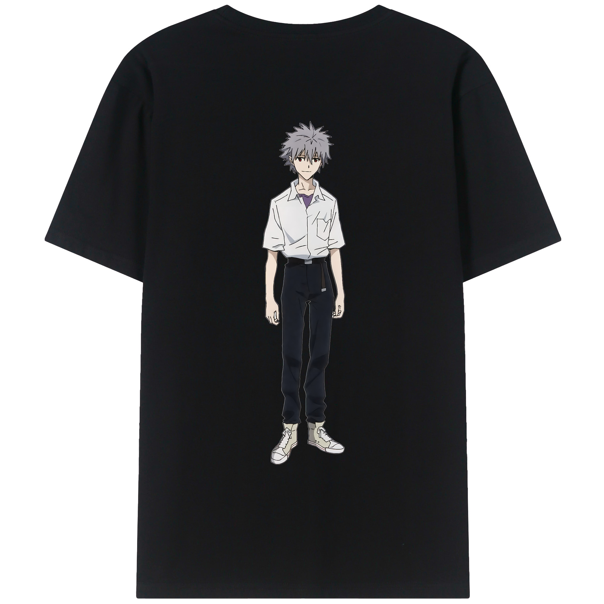 （画像用） EVA 新世紀エヴァンゲリオン 綿100％ メンズ半袖Tシャツ（バックプリント） 通気性