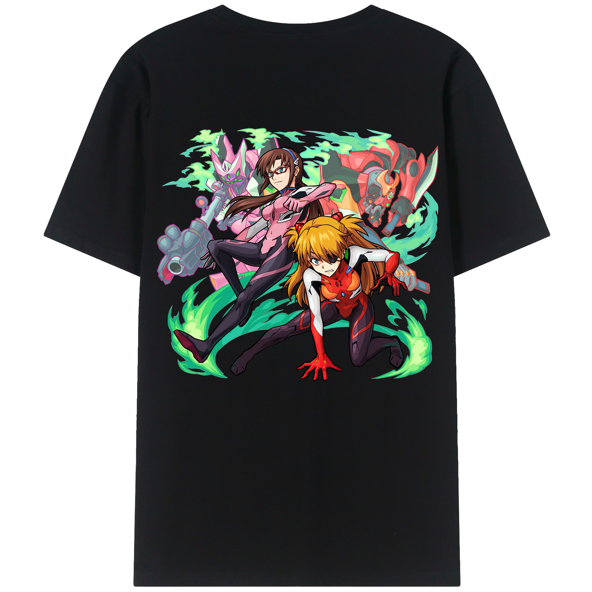 （画像用） EVA 新世紀エヴァンゲリオン 綿100％ メンズ半袖Tシャツ（バックプリント） 通気性