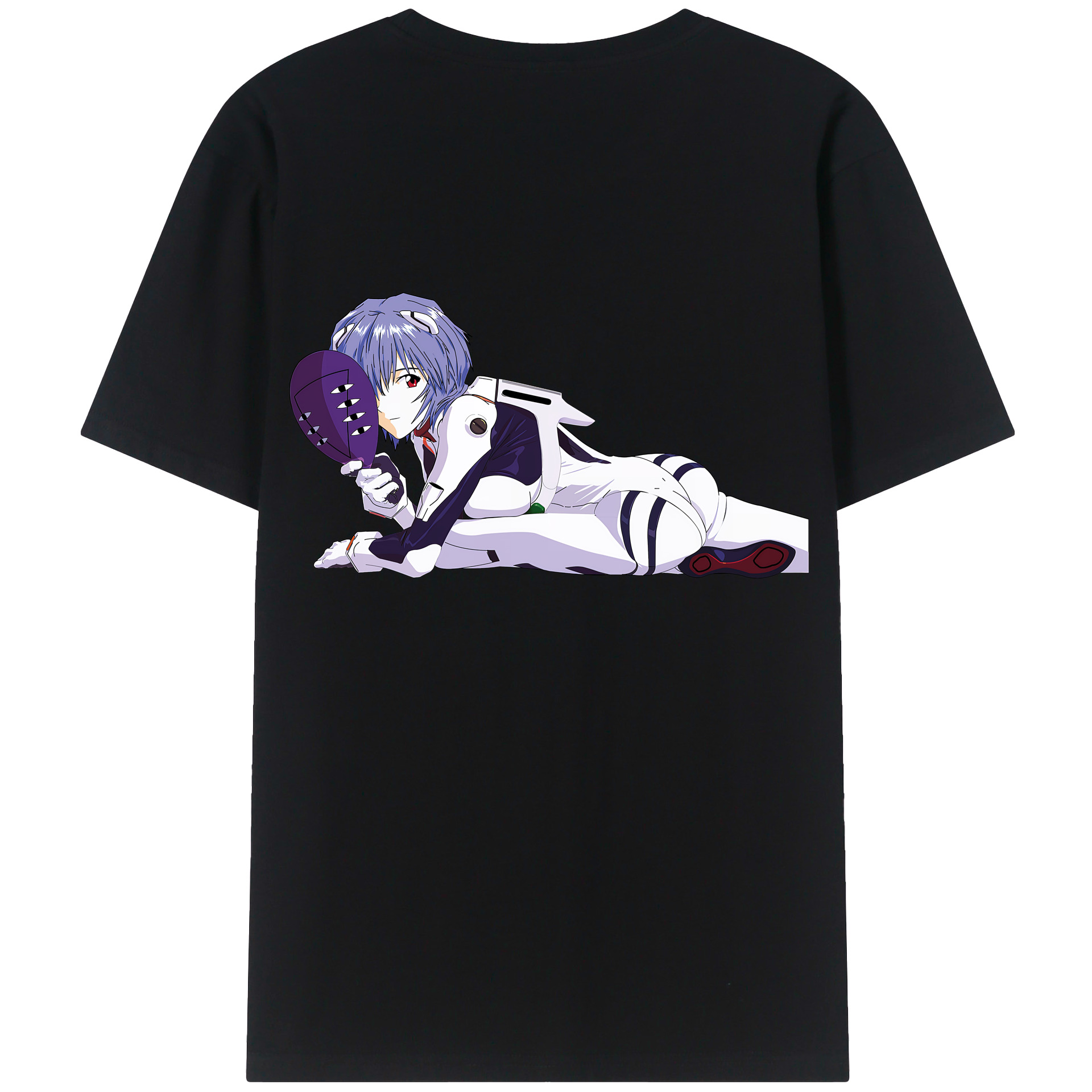 （画像用） EVA 新世紀エヴァンゲリオン 綿100％ メンズ半袖Tシャツ（バックプリント） 通気性