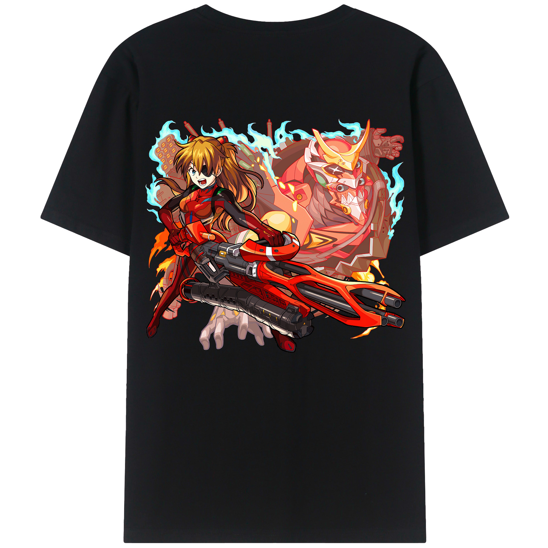 （画像用） EVA 新世紀エヴァンゲリオン 綿100％ メンズ半袖Tシャツ（バックプリント） 通気性