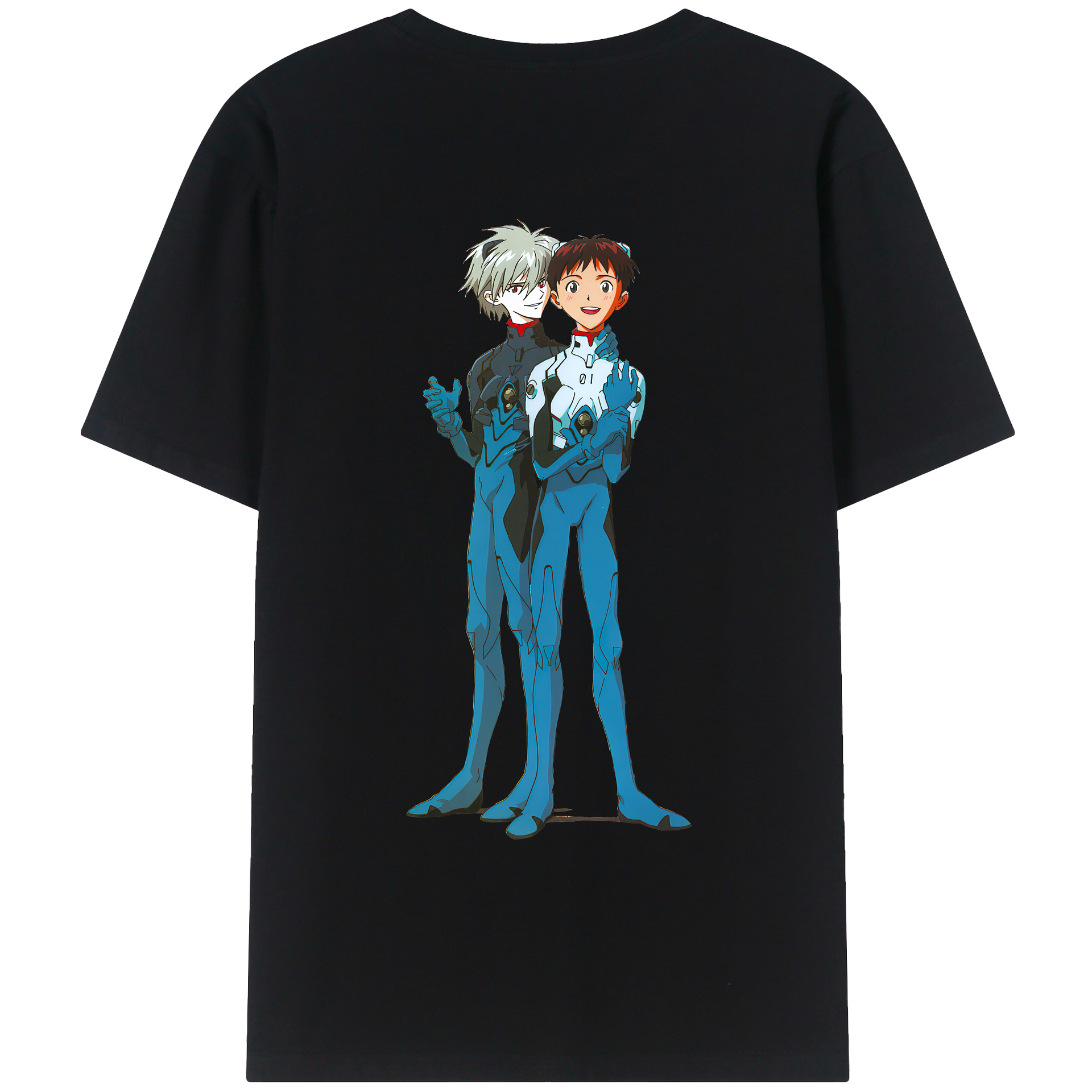 （画像用） EVA 新世紀エヴァンゲリオン 綿100％ メンズ半袖Tシャツ（バックプリント） 通気性