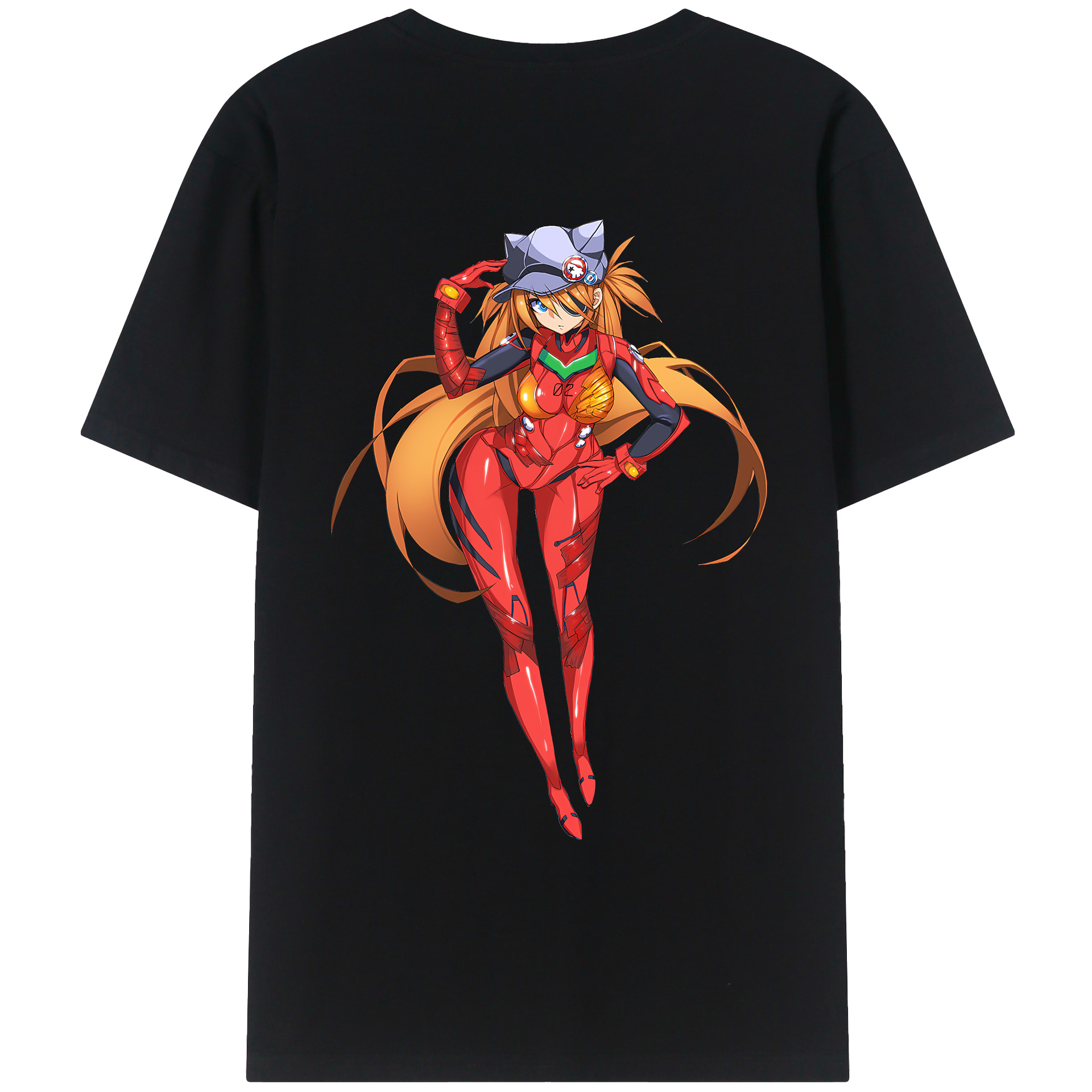 （画像用） EVA 新世紀エヴァンゲリオン 綿100％ メンズ半袖Tシャツ（バックプリント） 通気性