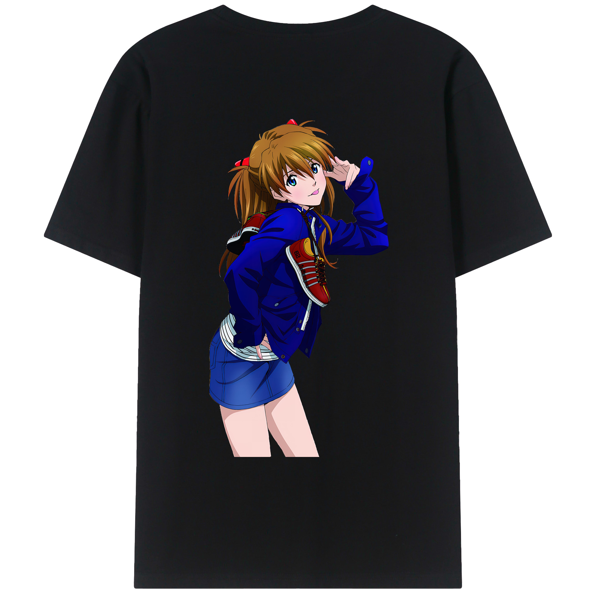 （画像用） EVA 新世紀エヴァンゲリオン 綿100％ メンズ半袖Tシャツ（バックプリント） 通気性