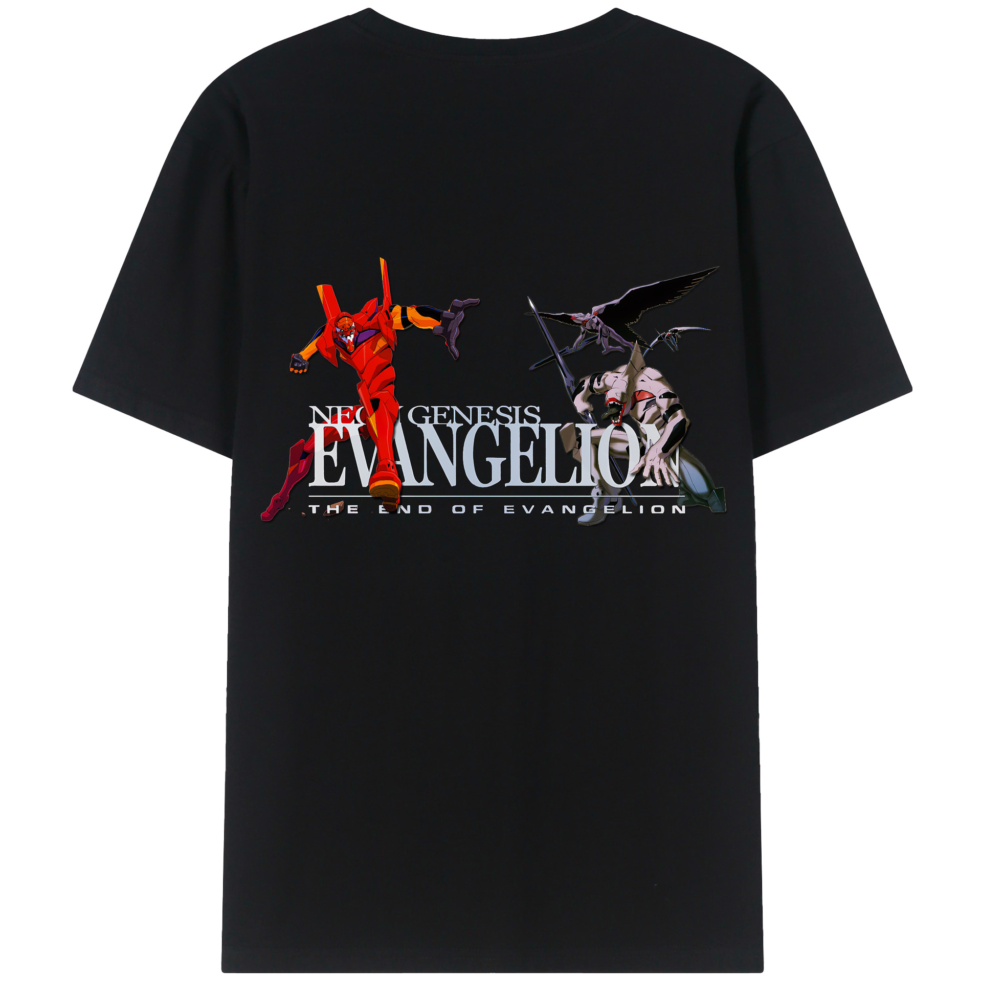 （画像用） EVA 新世紀エヴァンゲリオン 綿100％ メンズ半袖Tシャツ（バックプリント） 通気性