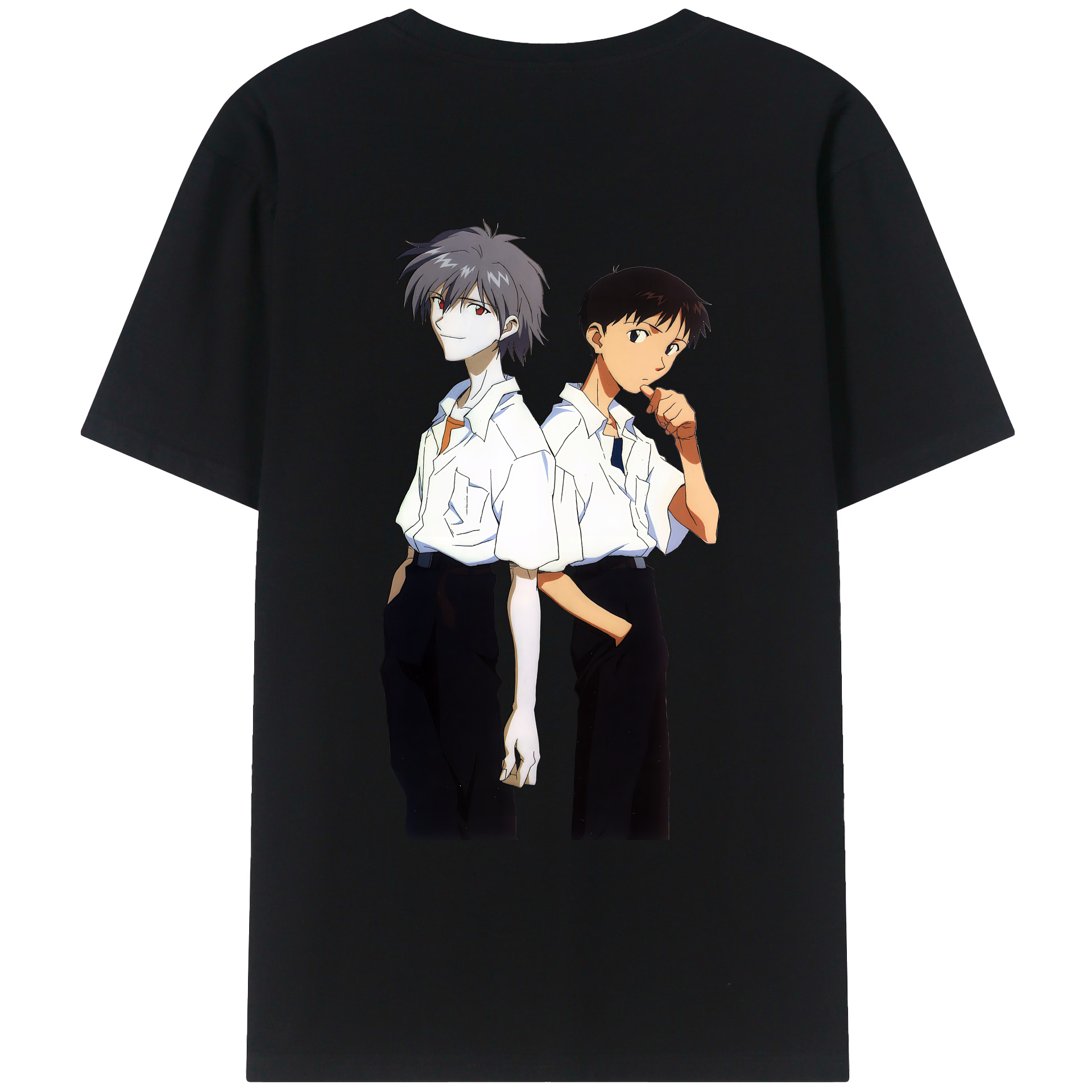 （画像用） EVA 新世紀エヴァンゲリオン 綿100％ メンズ半袖Tシャツ（バックプリント） 通気性
