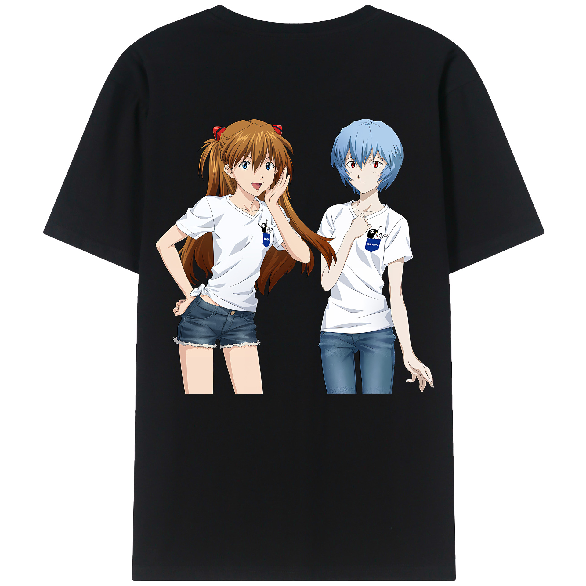 （画像用） EVA 新世紀エヴァンゲリオン 綿100％ メンズ半袖Tシャツ（バックプリント） 通気性