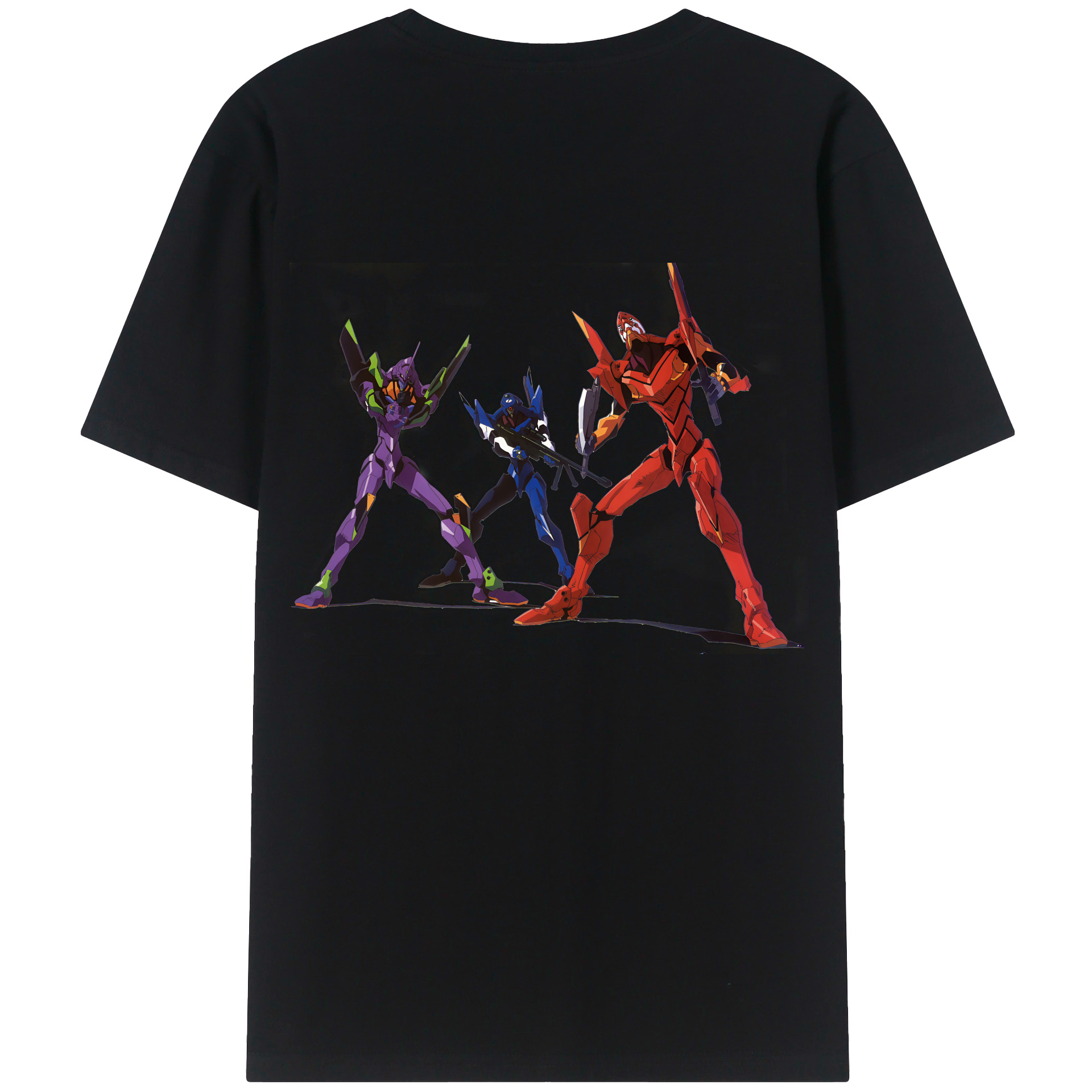 （画像用） EVA 新世紀エヴァンゲリオン 綿100％ メンズ半袖Tシャツ（バックプリント） 通気性