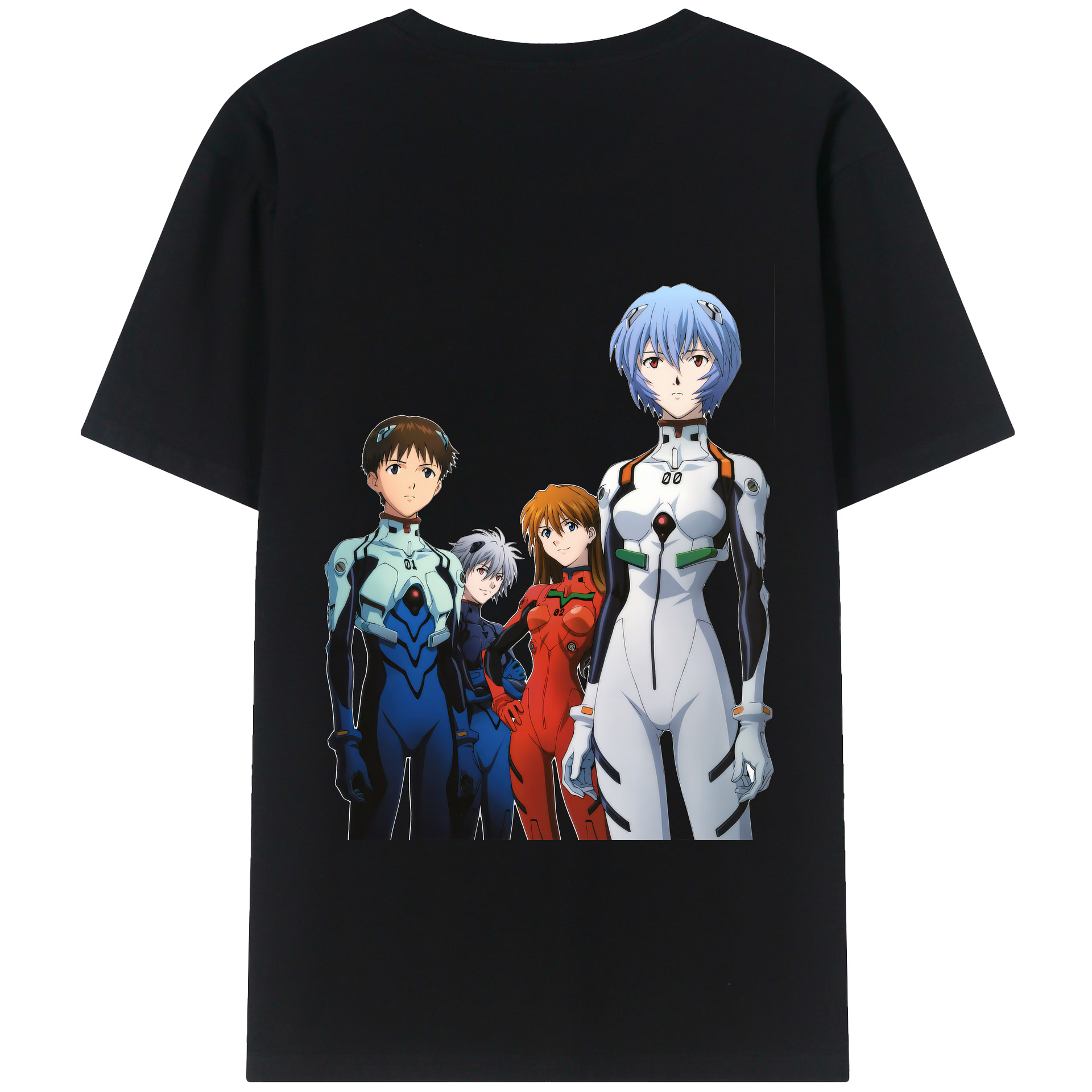 （画像用） EVA 新世紀エヴァンゲリオン 綿100％ メンズ半袖Tシャツ（バックプリント） 通気性