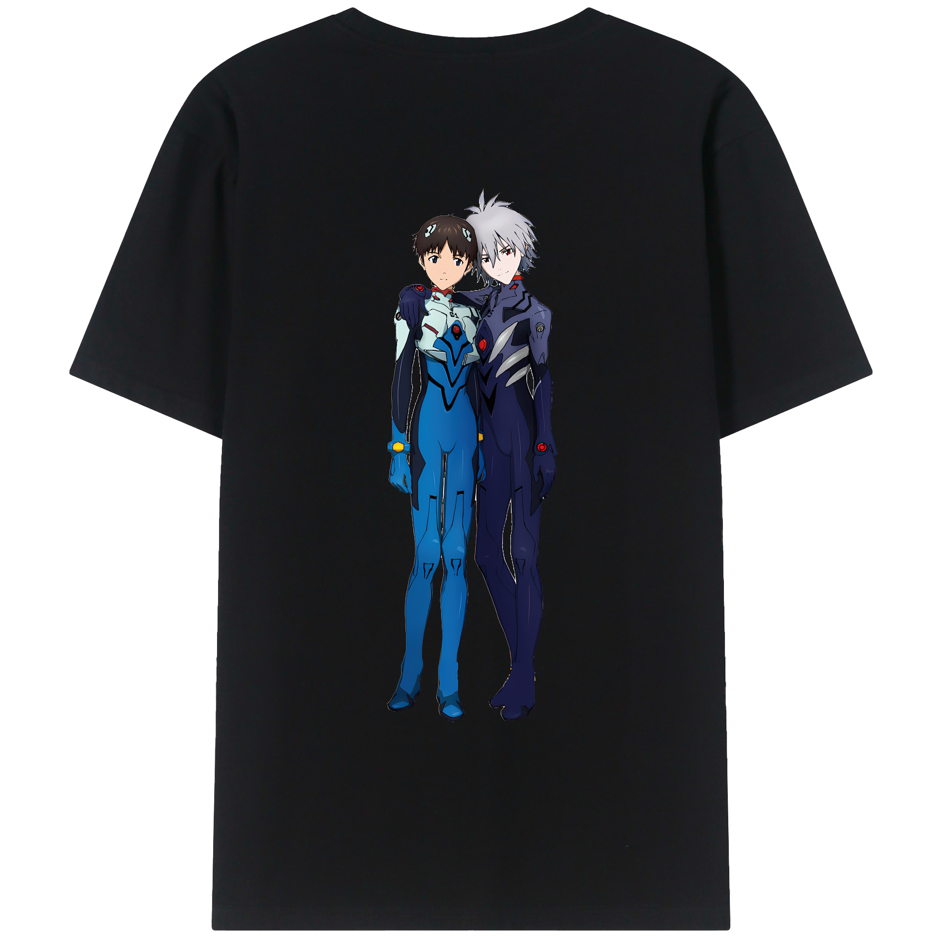 （画像用） EVA 新世紀エヴァンゲリオン 綿100％ メンズ半袖Tシャツ（バックプリント） 通気性