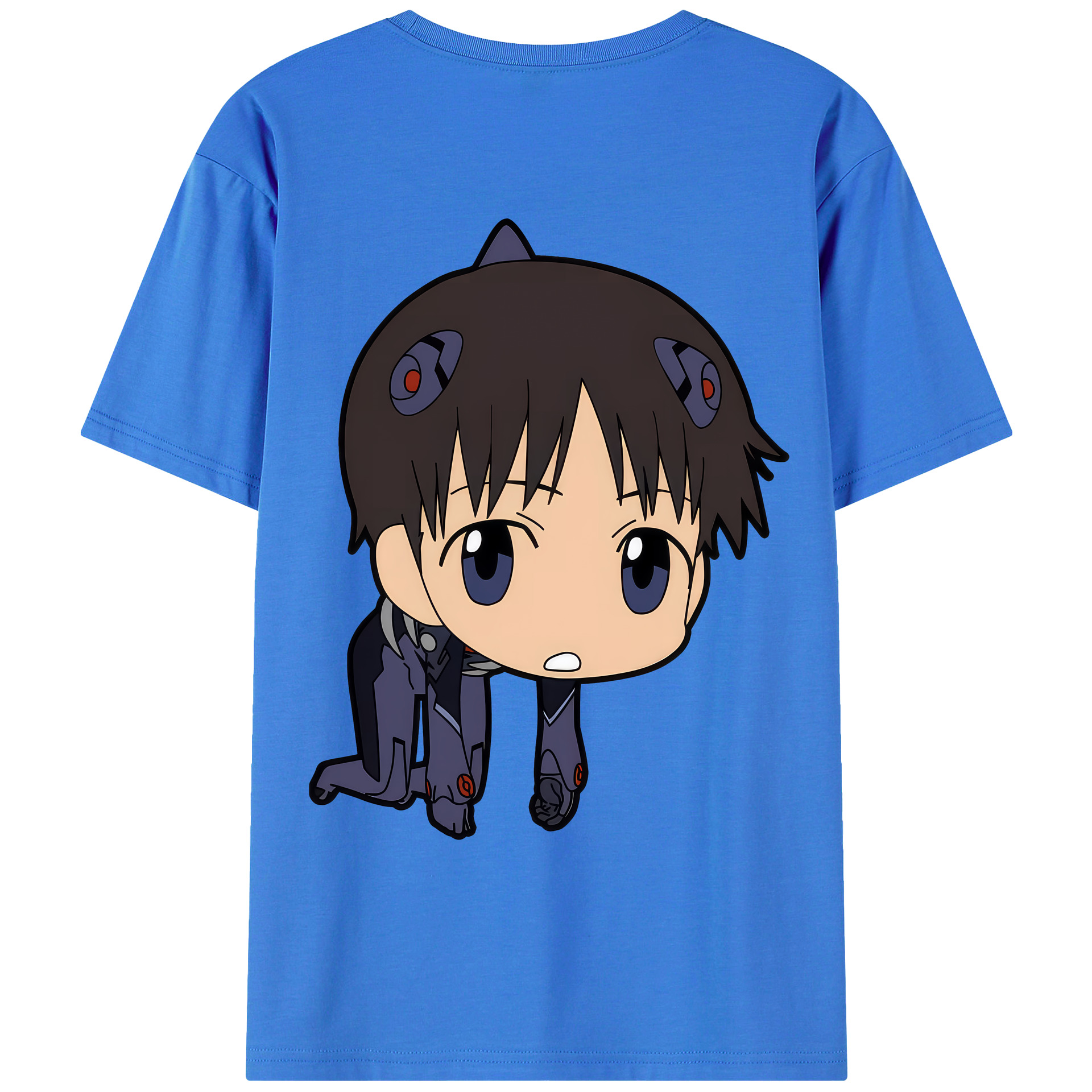 （画像用） EVA 新世紀エヴァンゲリオン 綿100％ メンズ半袖Tシャツ（バックプリント） 通気性