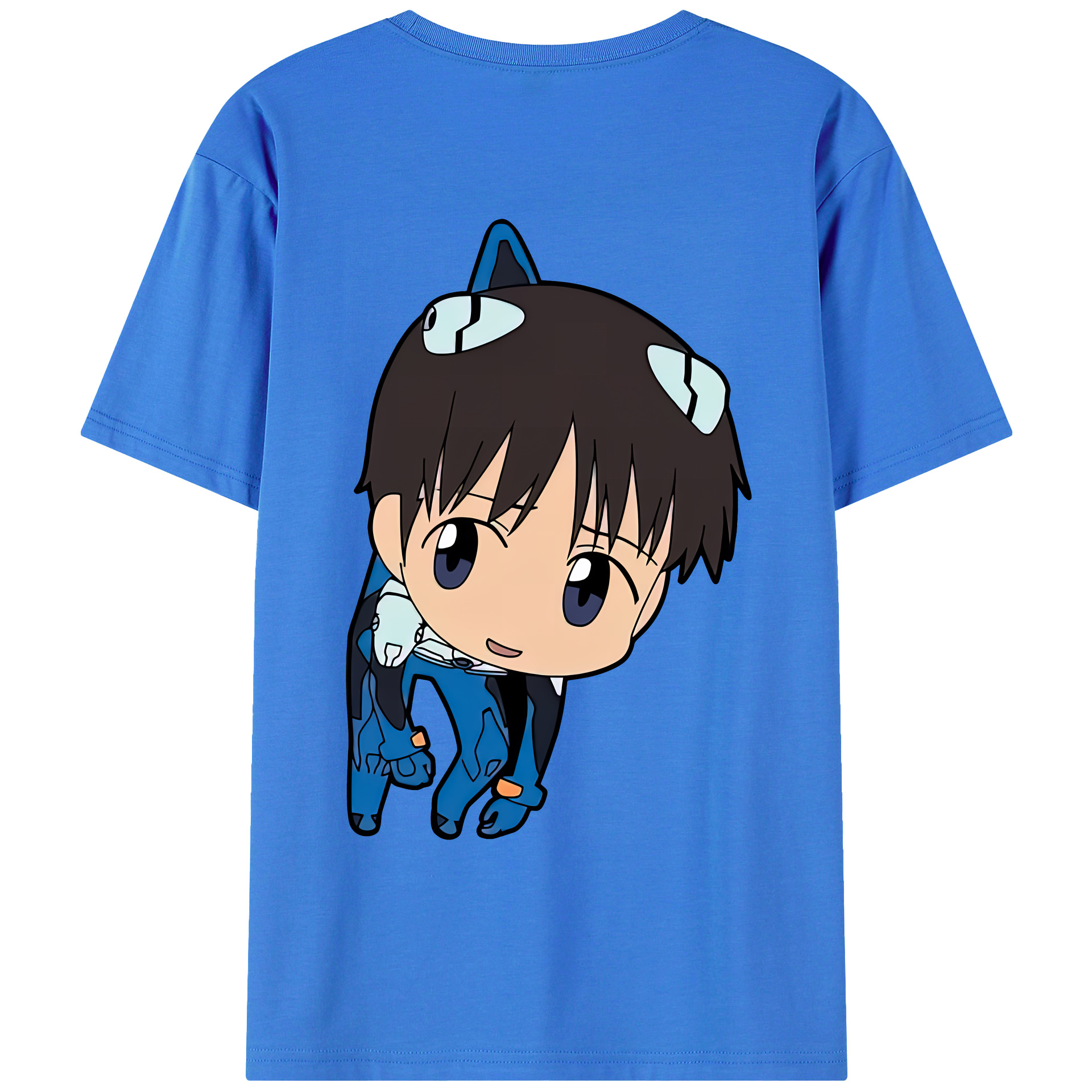 （画像用） EVA 新世紀エヴァンゲリオン 綿100％ メンズ半袖Tシャツ（バックプリント） 通気性