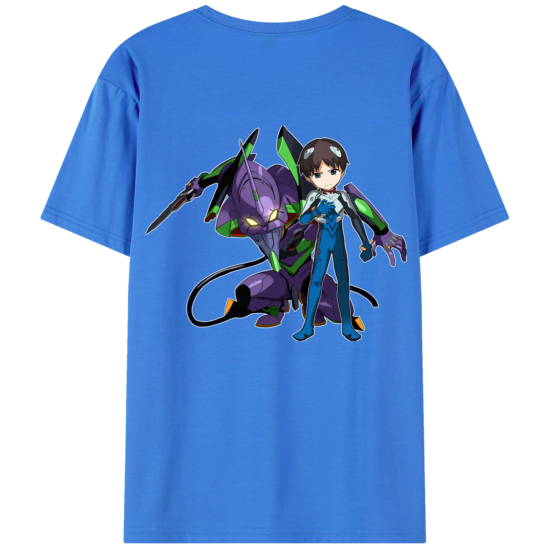 （画像用） EVA 新世紀エヴァンゲリオン 綿100％ メンズ半袖Tシャツ（バックプリント） 通気性