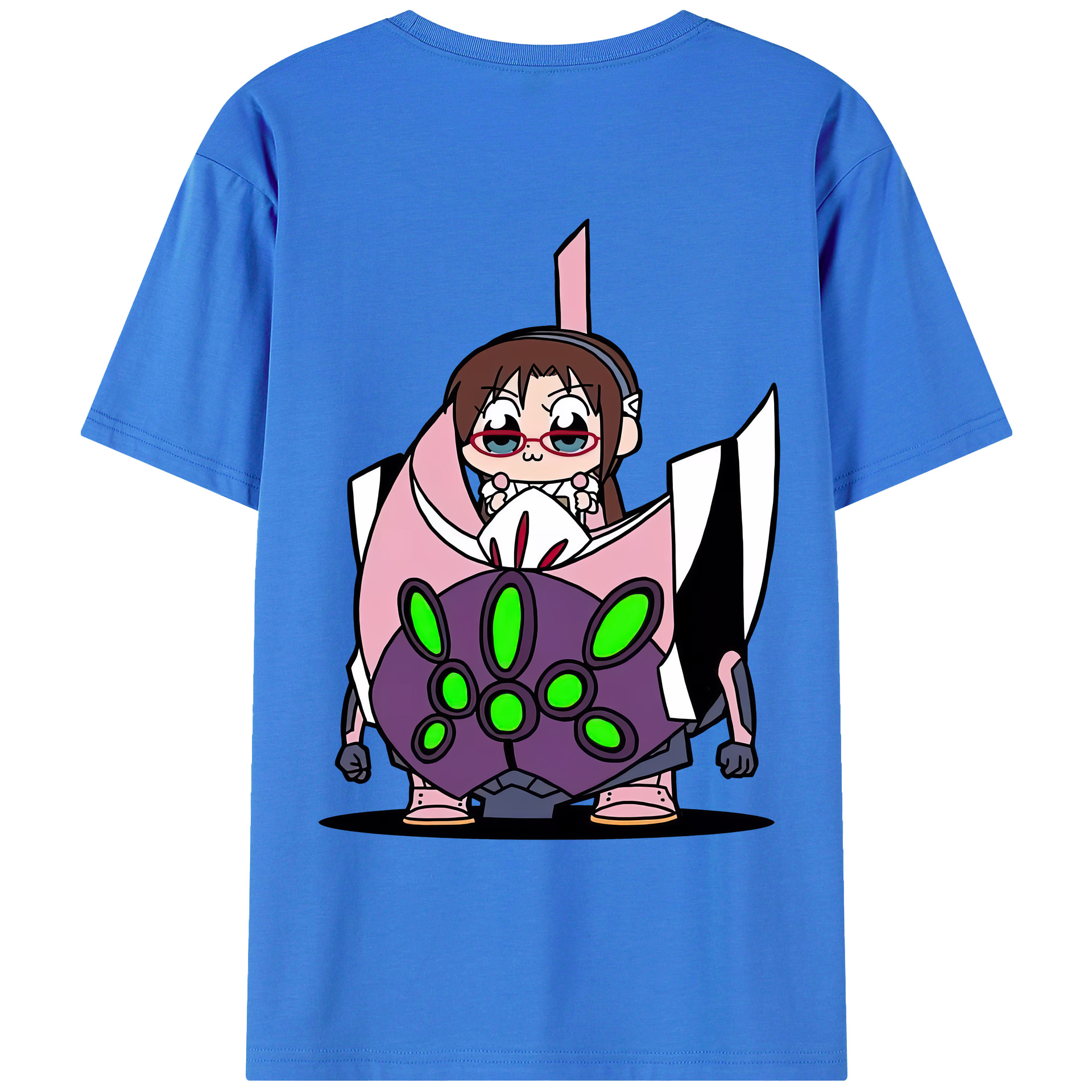 （画像用） EVA 新世紀エヴァンゲリオン 綿100％ メンズ半袖Tシャツ（バックプリント） 通気性