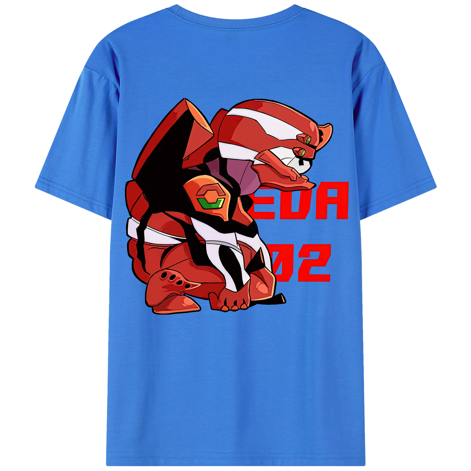 （画像用） EVA 新世紀エヴァンゲリオン 綿100％ メンズ半袖Tシャツ（バックプリント） 通気性