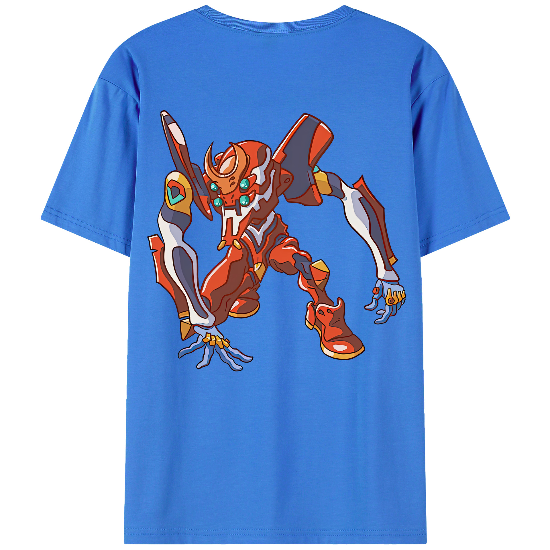 （画像用） EVA 新世紀エヴァンゲリオン 綿100％ メンズ半袖Tシャツ（バックプリント） 通気性