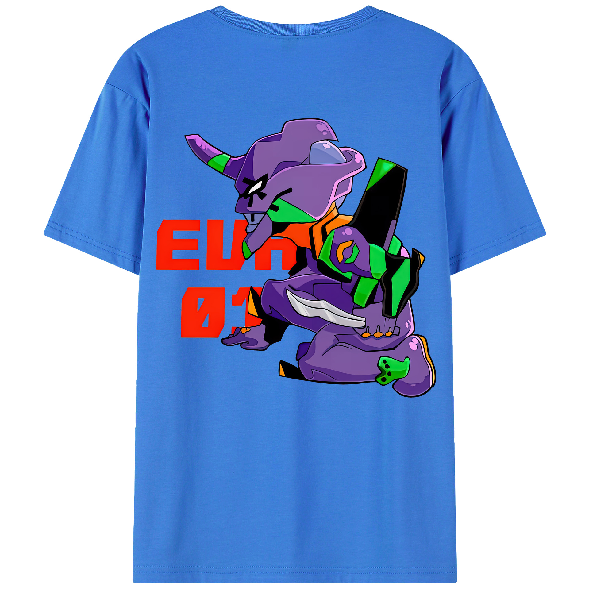 （画像用） EVA 新世紀エヴァンゲリオン 綿100％ メンズ半袖Tシャツ（バックプリント） 通気性