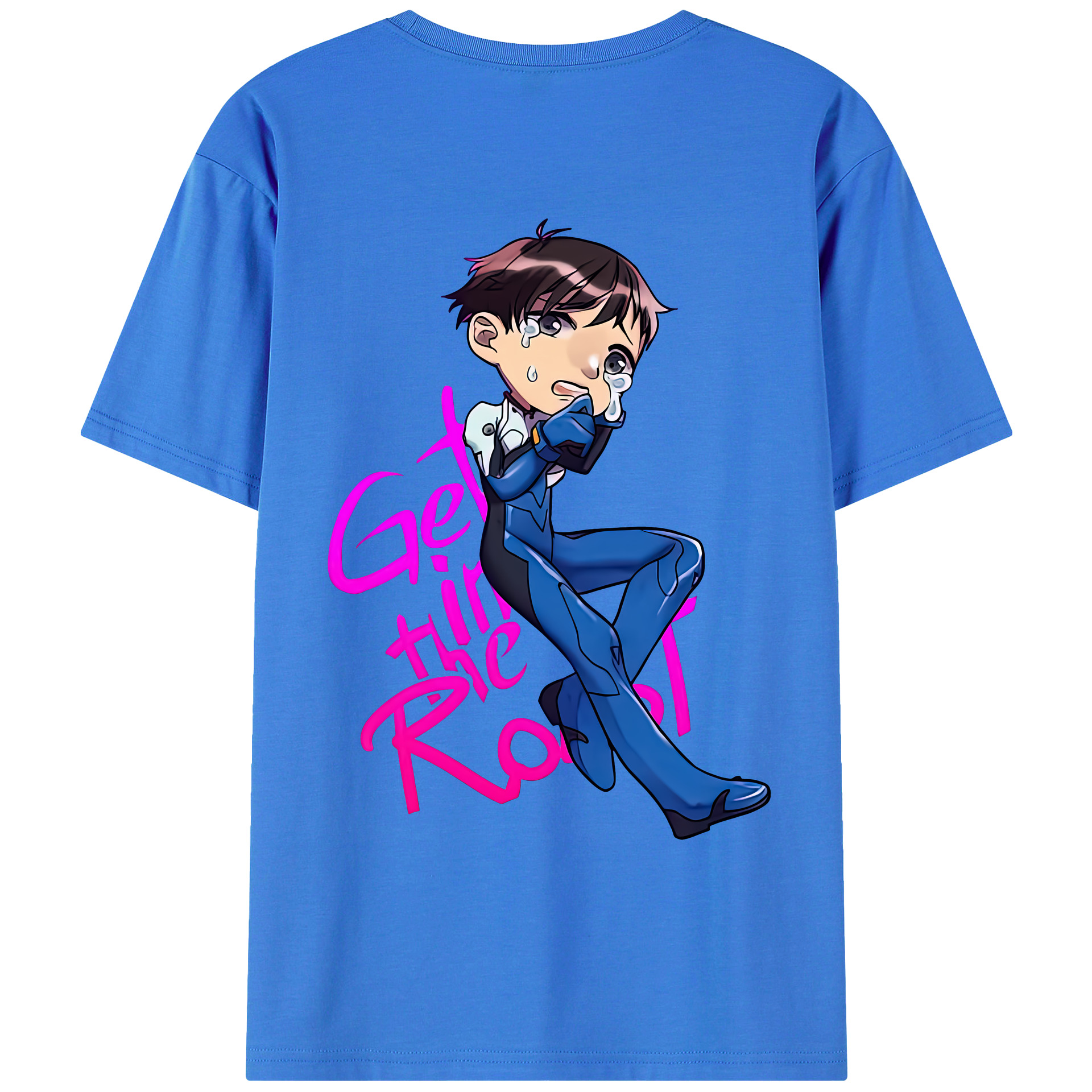 （画像用） EVA 新世紀エヴァンゲリオン 綿100％ メンズ半袖Tシャツ（バックプリント） 通気性