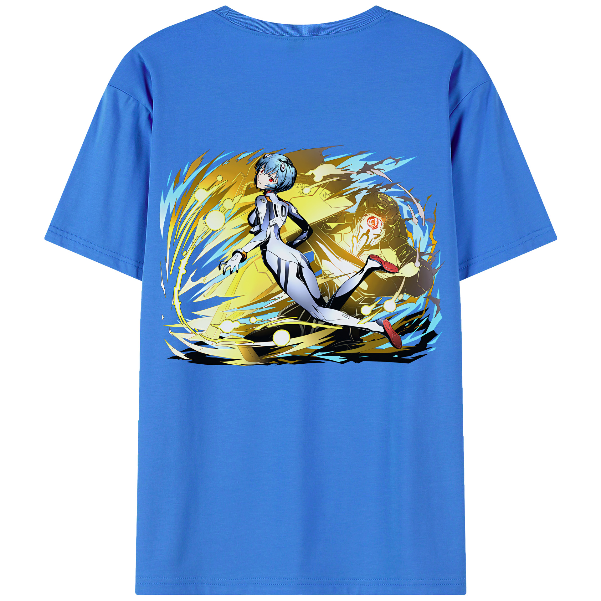 （画像用） EVA 新世紀エヴァンゲリオン 綿100％ メンズ半袖Tシャツ（バックプリント） 通気性