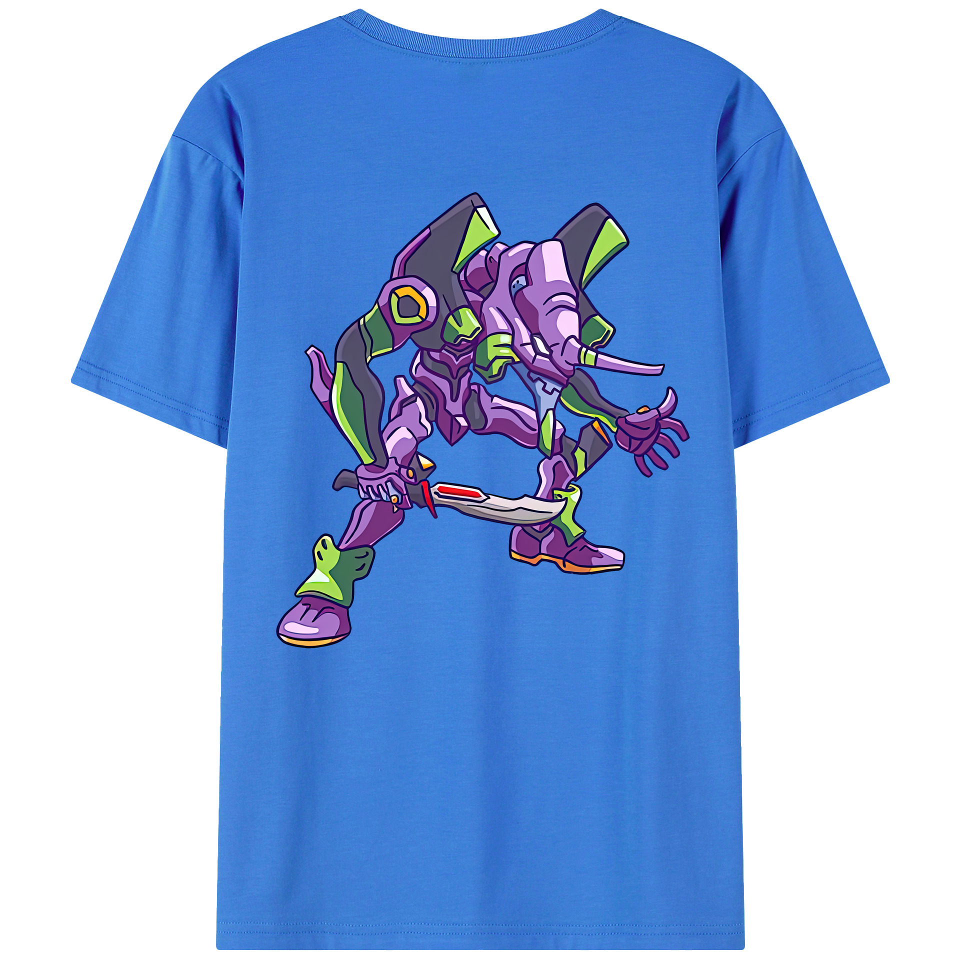（画像用） EVA 新世紀エヴァンゲリオン 綿100％ メンズ半袖Tシャツ（バックプリント） 通気性
