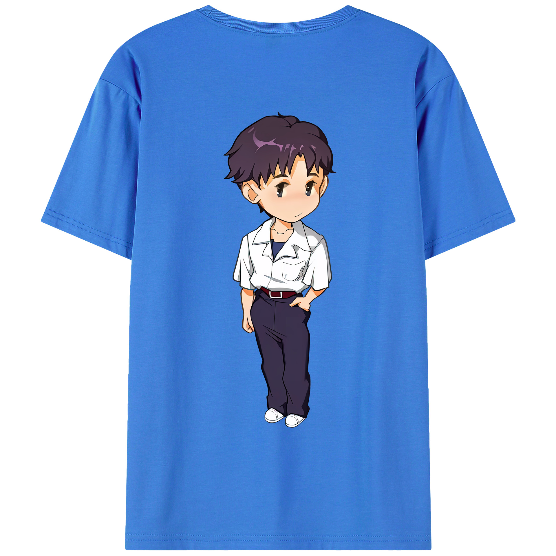（画像用） EVA 新世紀エヴァンゲリオン 綿100％ メンズ半袖Tシャツ（バックプリント） 通気性