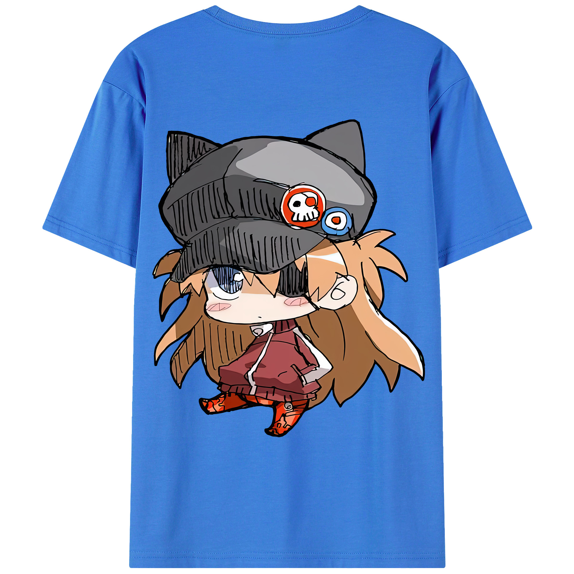 （画像用） EVA 新世紀エヴァンゲリオン 綿100％ メンズ半袖Tシャツ（バックプリント） 通気性