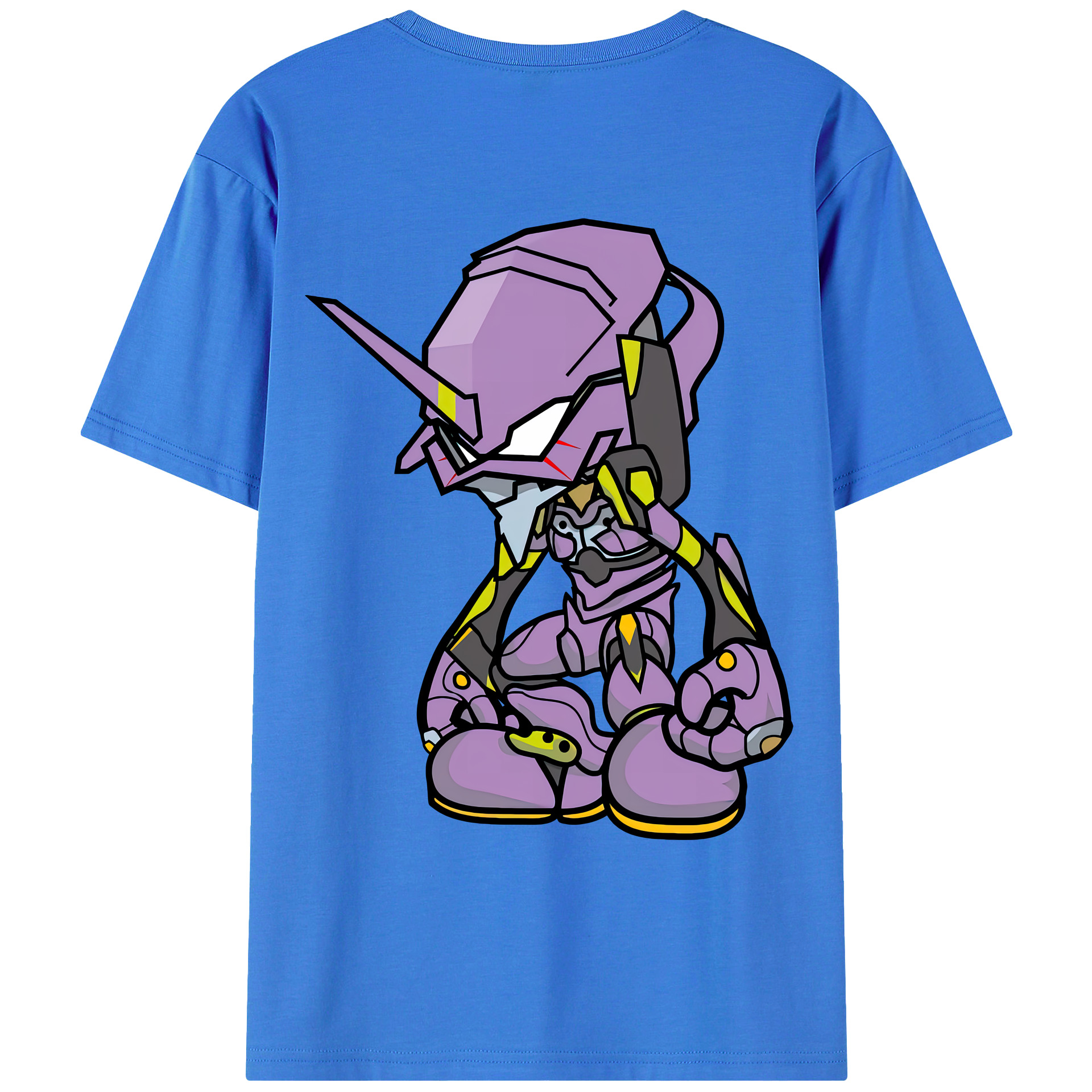 （画像用） EVA 新世紀エヴァンゲリオン 綿100％ メンズ半袖Tシャツ（バックプリント） 通気性