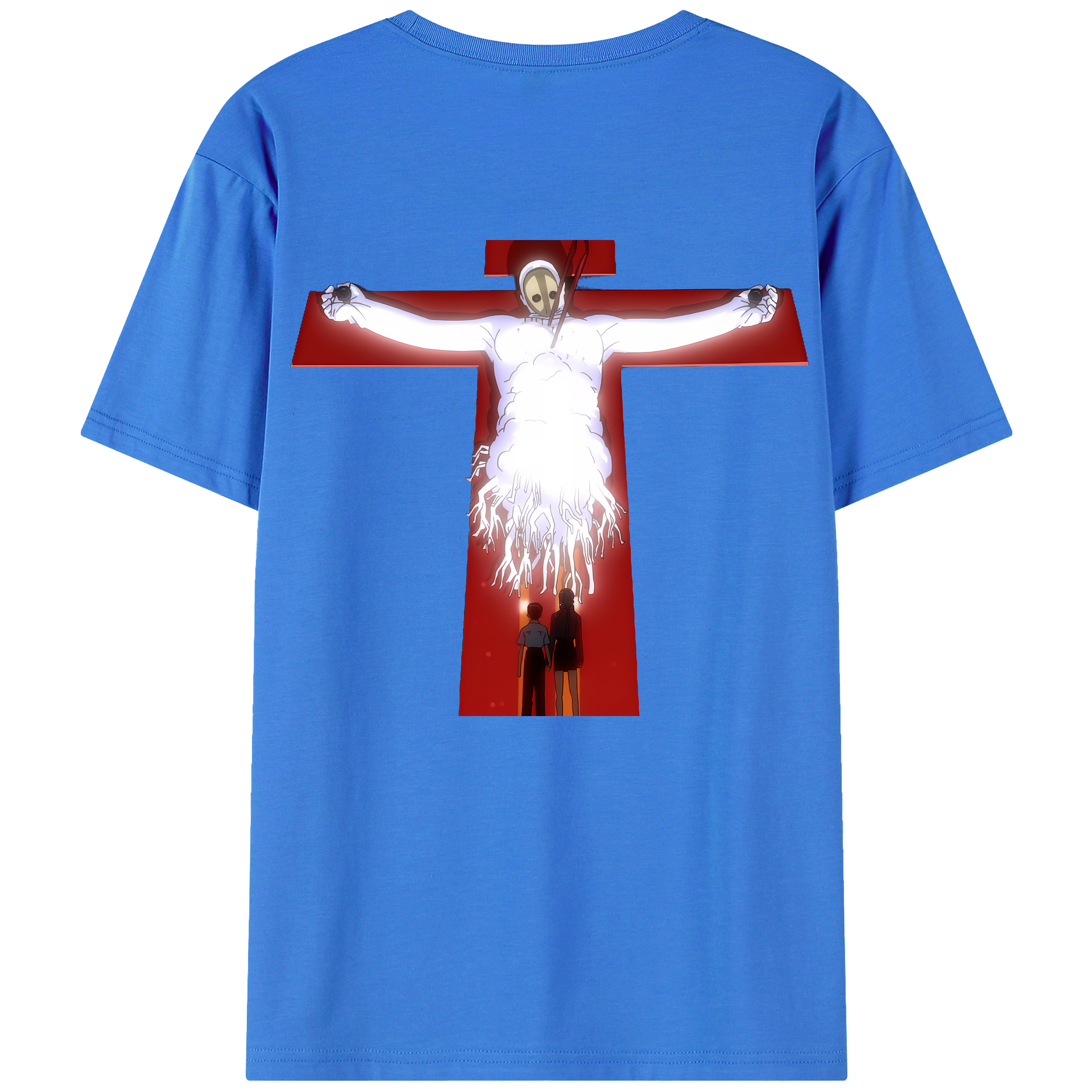 （画像用） EVA 新世紀エヴァンゲリオン 綿100％ メンズ半袖Tシャツ（バックプリント） 通気性