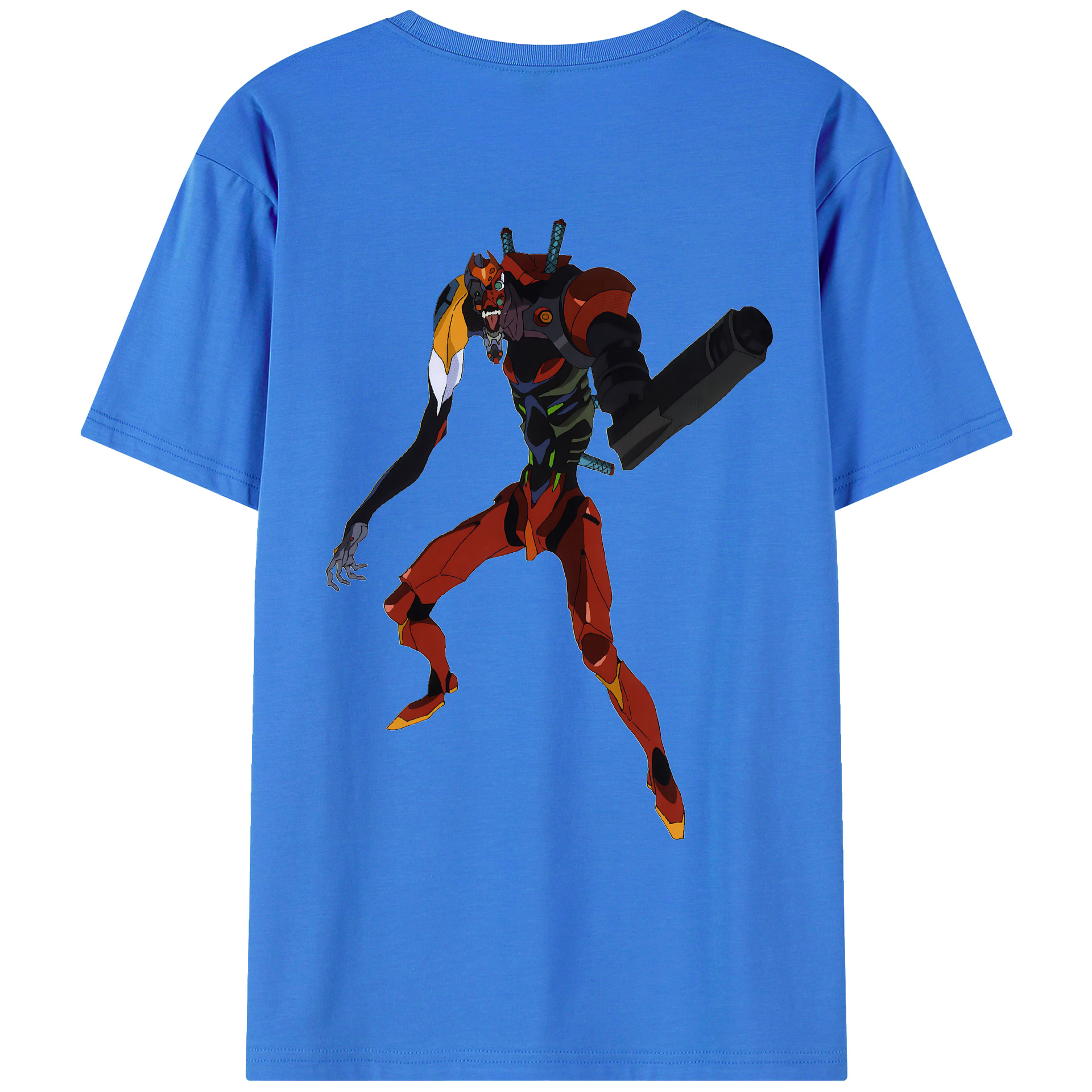 （画像用） EVA 新世紀エヴァンゲリオン 綿100％ メンズ半袖Tシャツ（バックプリント） 通気性