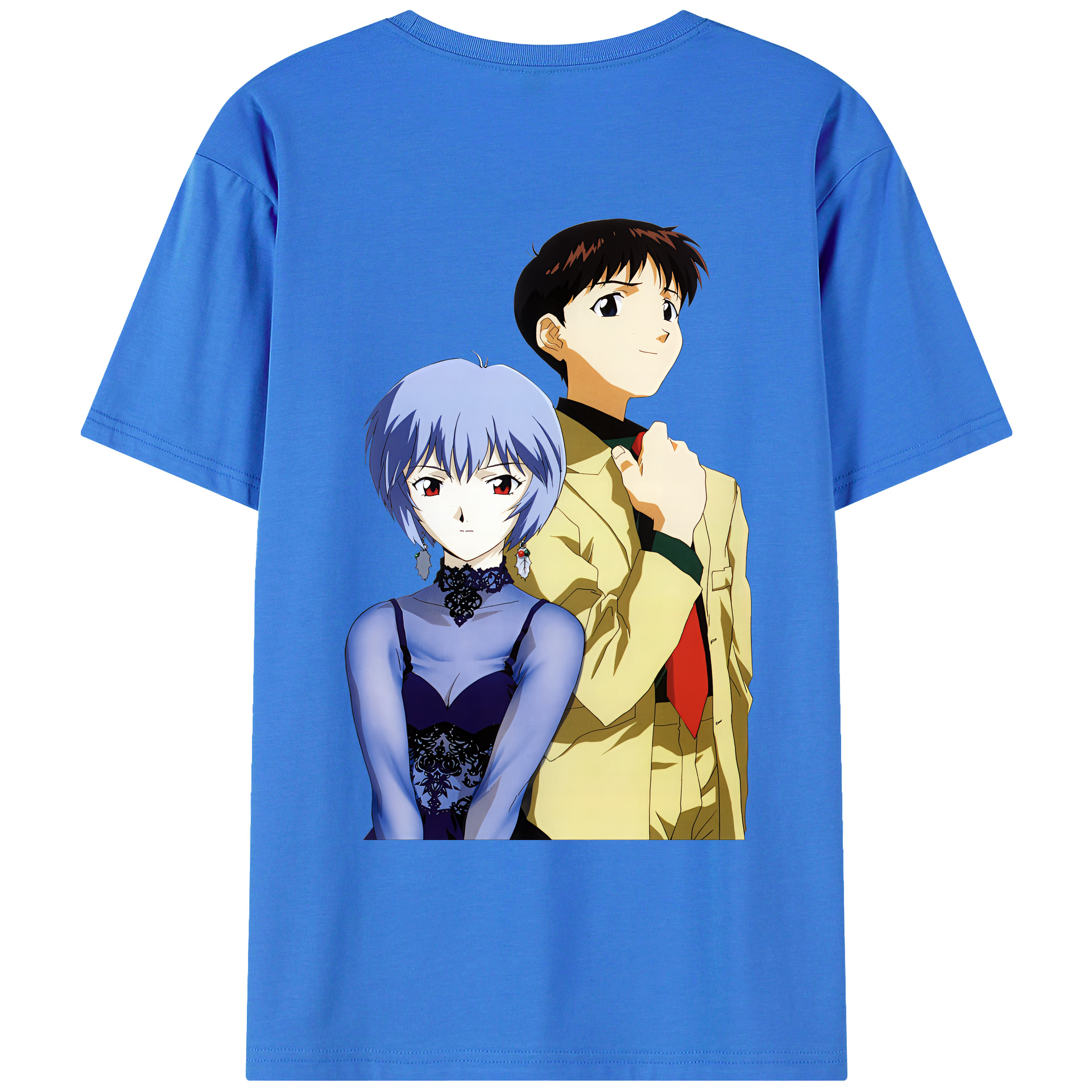 （画像用） EVA 新世紀エヴァンゲリオン 綿100％ メンズ半袖Tシャツ（バックプリント） 通気性
