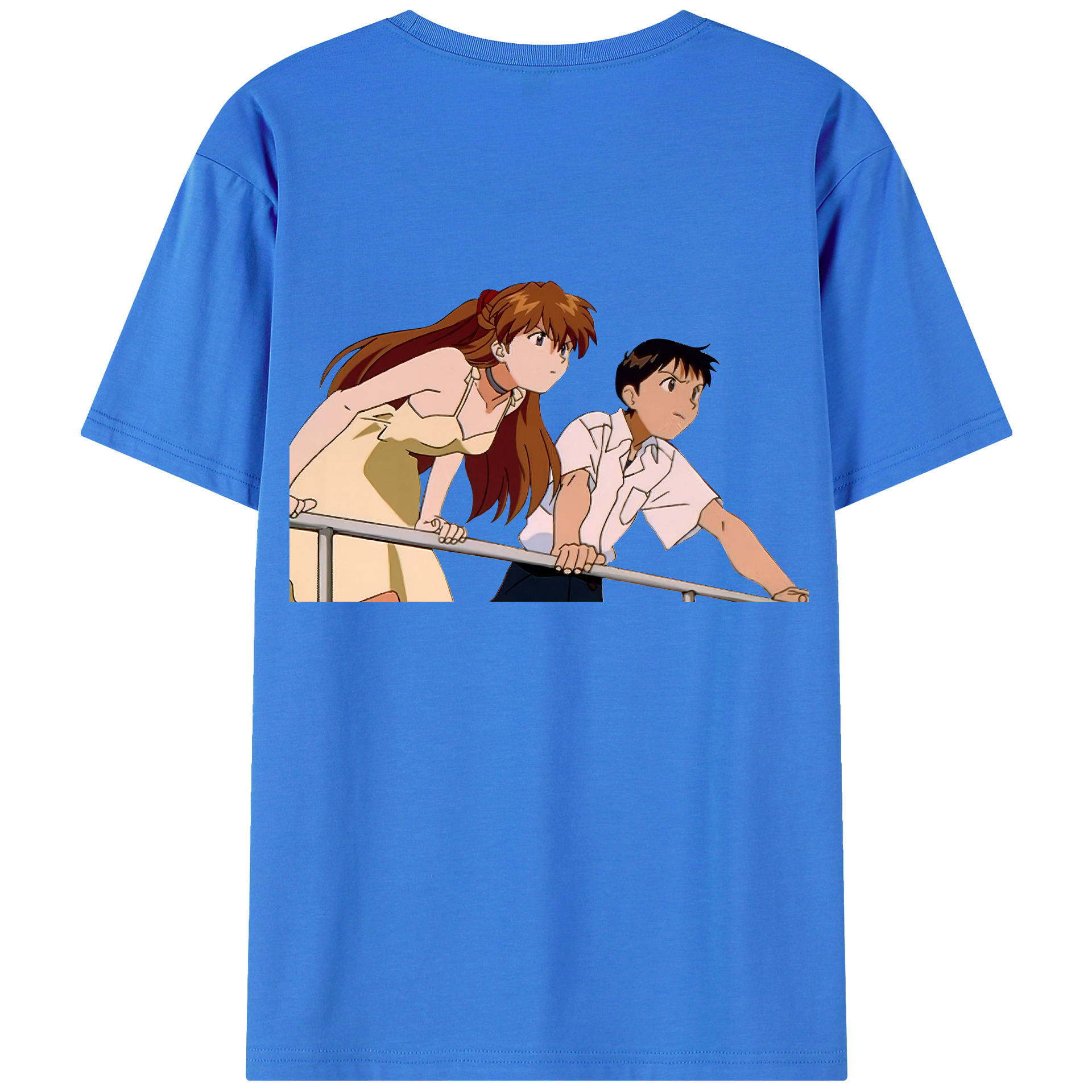（画像用） EVA 新世紀エヴァンゲリオン 綿100％ メンズ半袖Tシャツ（バックプリント） 通気性