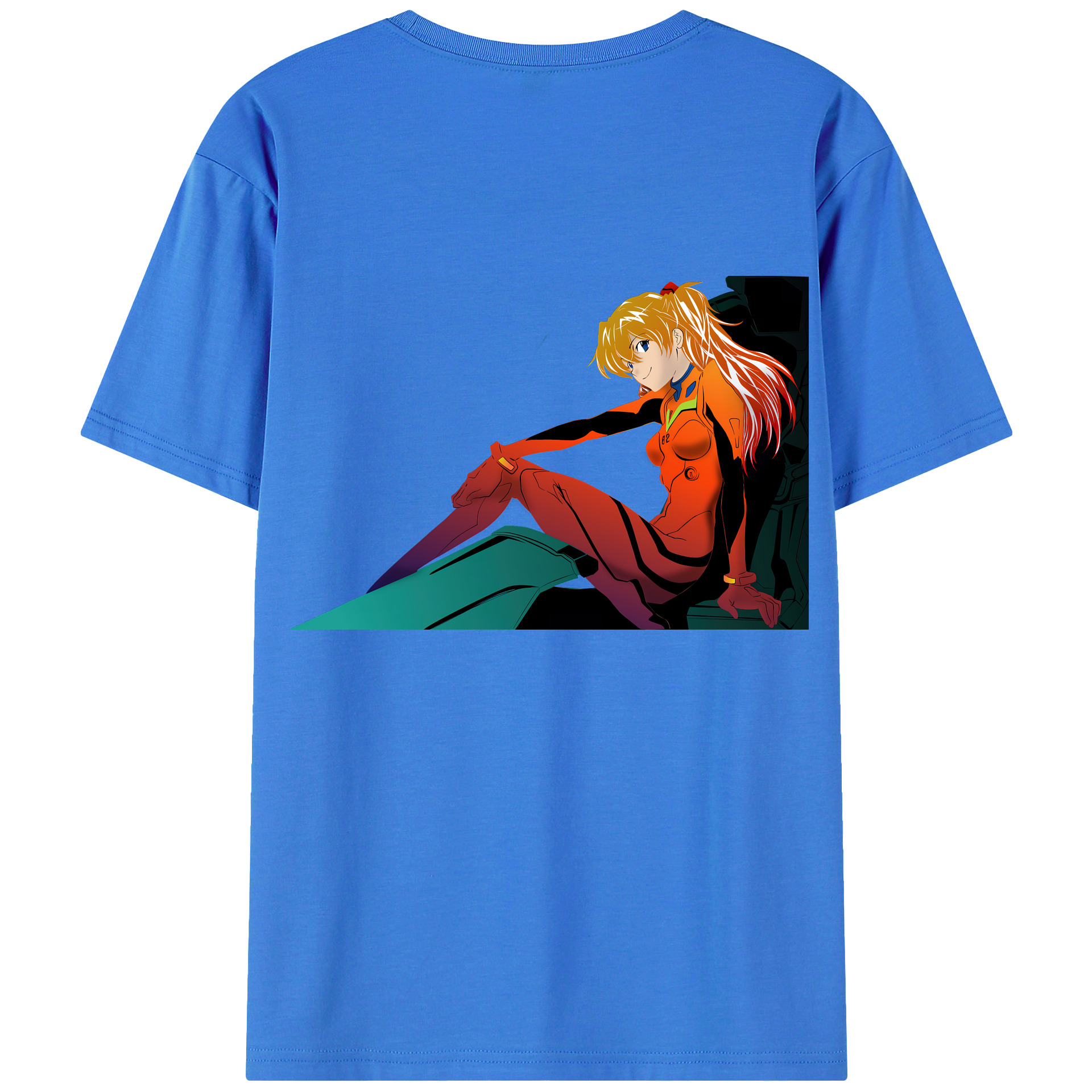 （画像用） EVA 新世紀エヴァンゲリオン 綿100％ メンズ半袖Tシャツ（バックプリント） 通気性