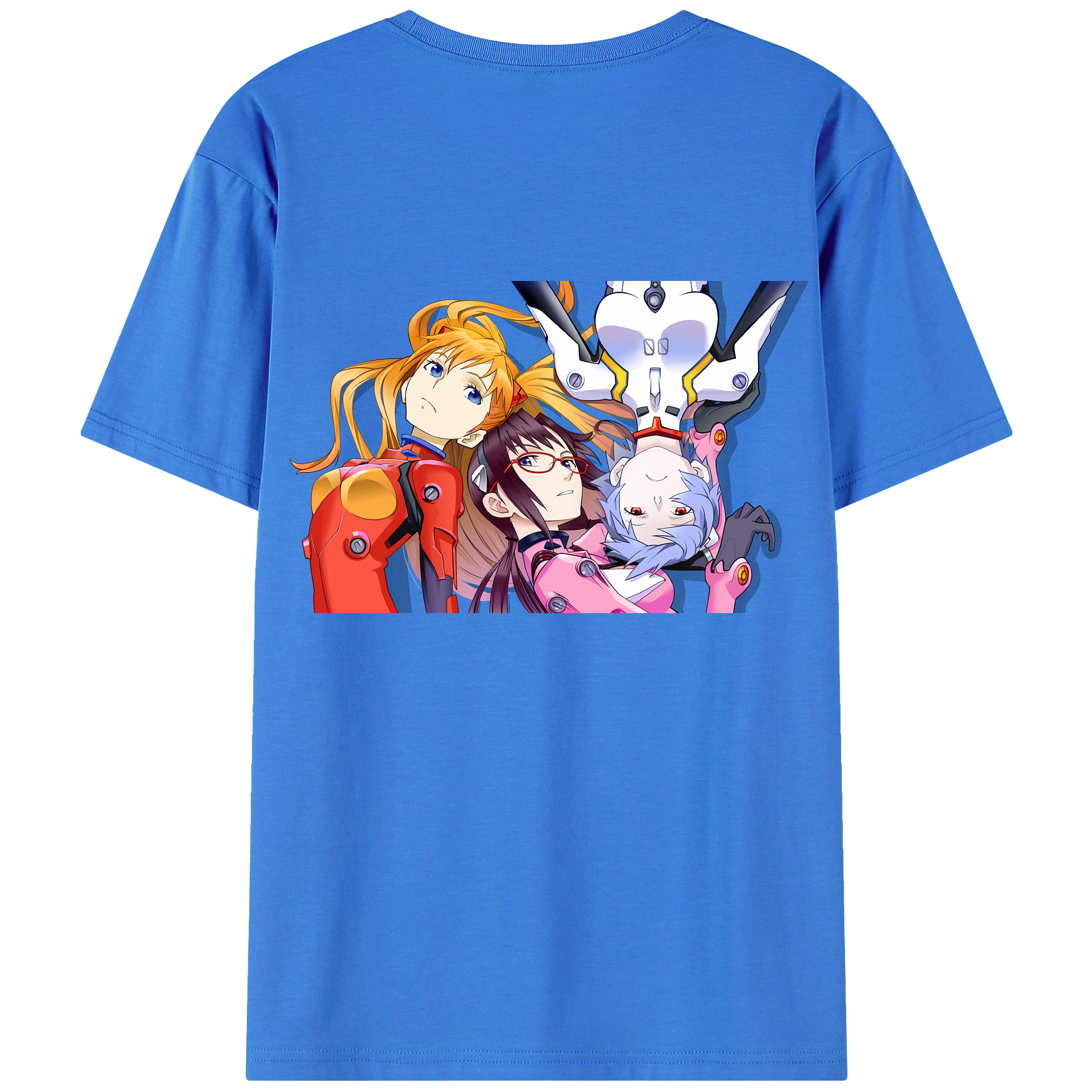 （画像用） EVA 新世紀エヴァンゲリオン 綿100％ メンズ半袖Tシャツ（バックプリント） 通気性