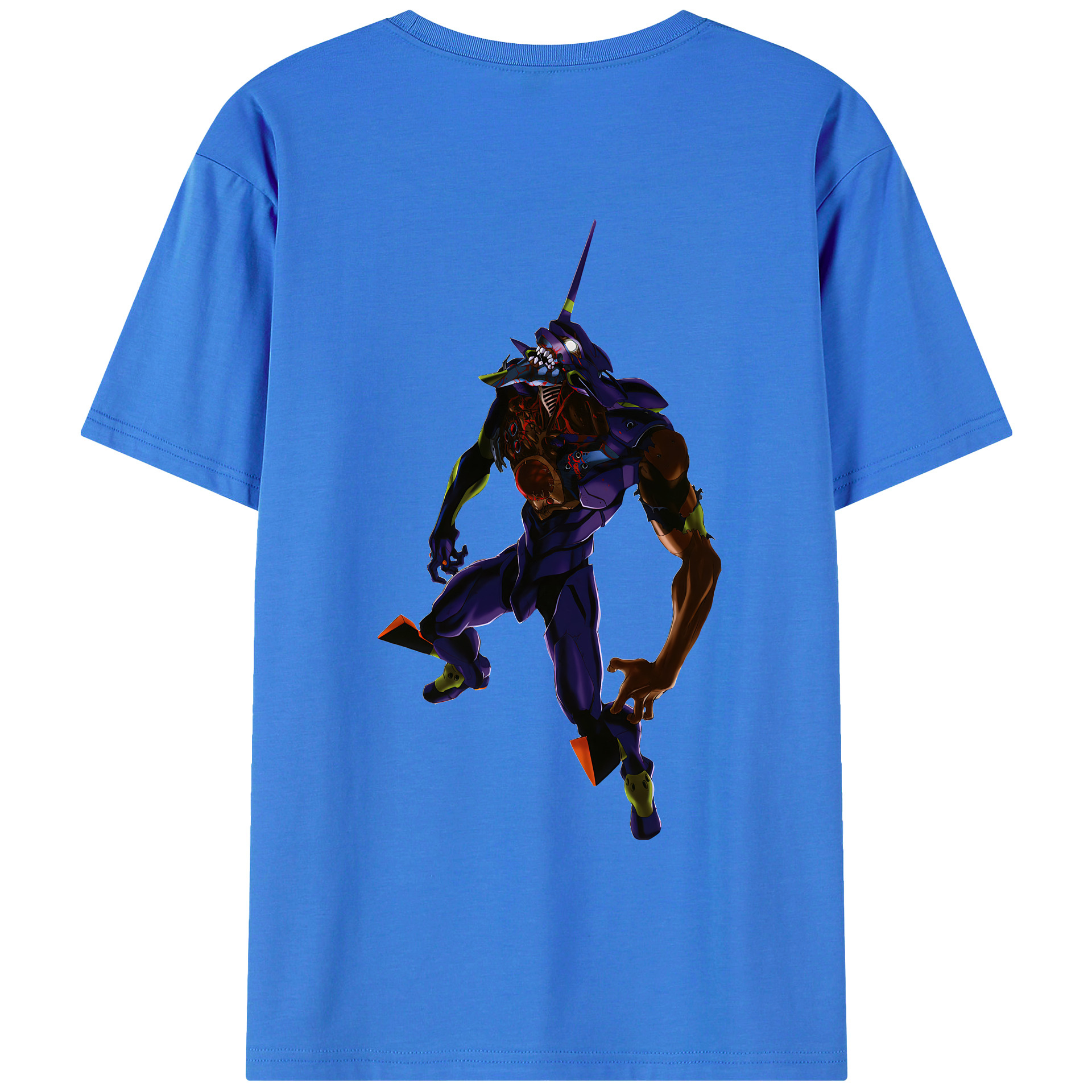 （画像用） EVA 新世紀エヴァンゲリオン 綿100％ メンズ半袖Tシャツ（バックプリント） 通気性