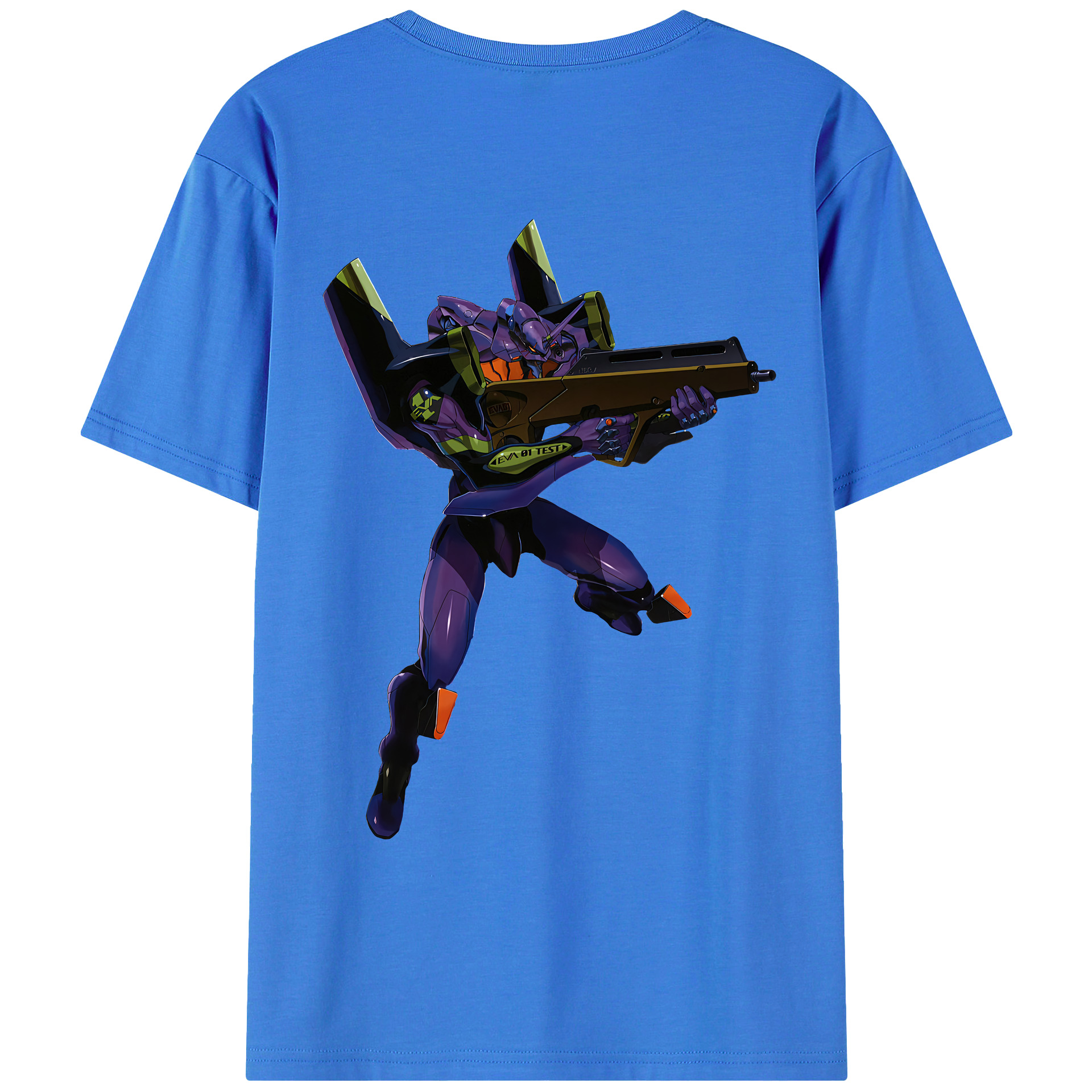 （画像用） EVA 新世紀エヴァンゲリオン 綿100％ メンズ半袖Tシャツ（バックプリント） 通気性