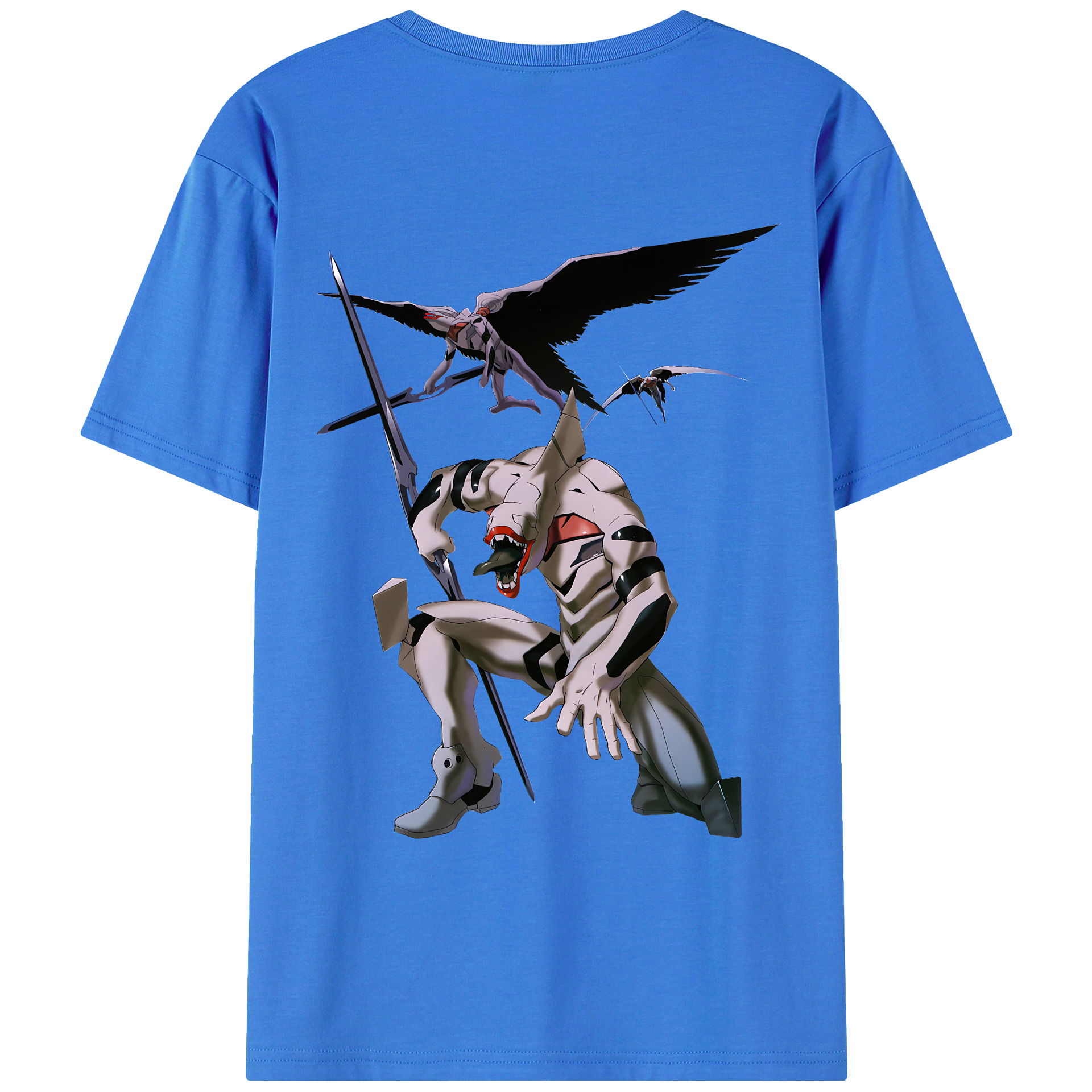 （画像用） EVA 新世紀エヴァンゲリオン 綿100％ メンズ半袖Tシャツ（バックプリント） 通気性