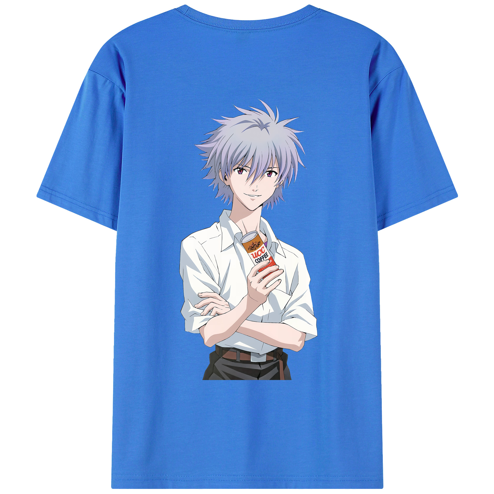 （画像用） EVA 新世紀エヴァンゲリオン 綿100％ メンズ半袖Tシャツ（バックプリント） 通気性