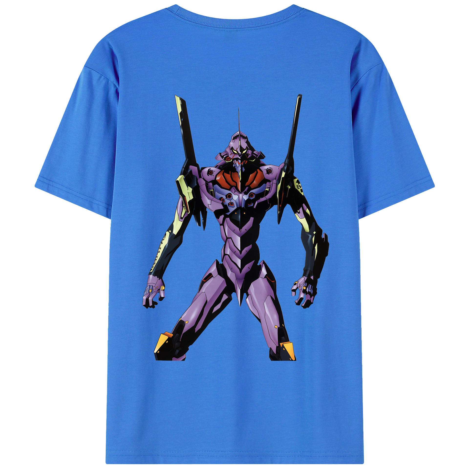 （画像用） EVA 新世紀エヴァンゲリオン 綿100％ メンズ半袖Tシャツ（バックプリント） 通気性
