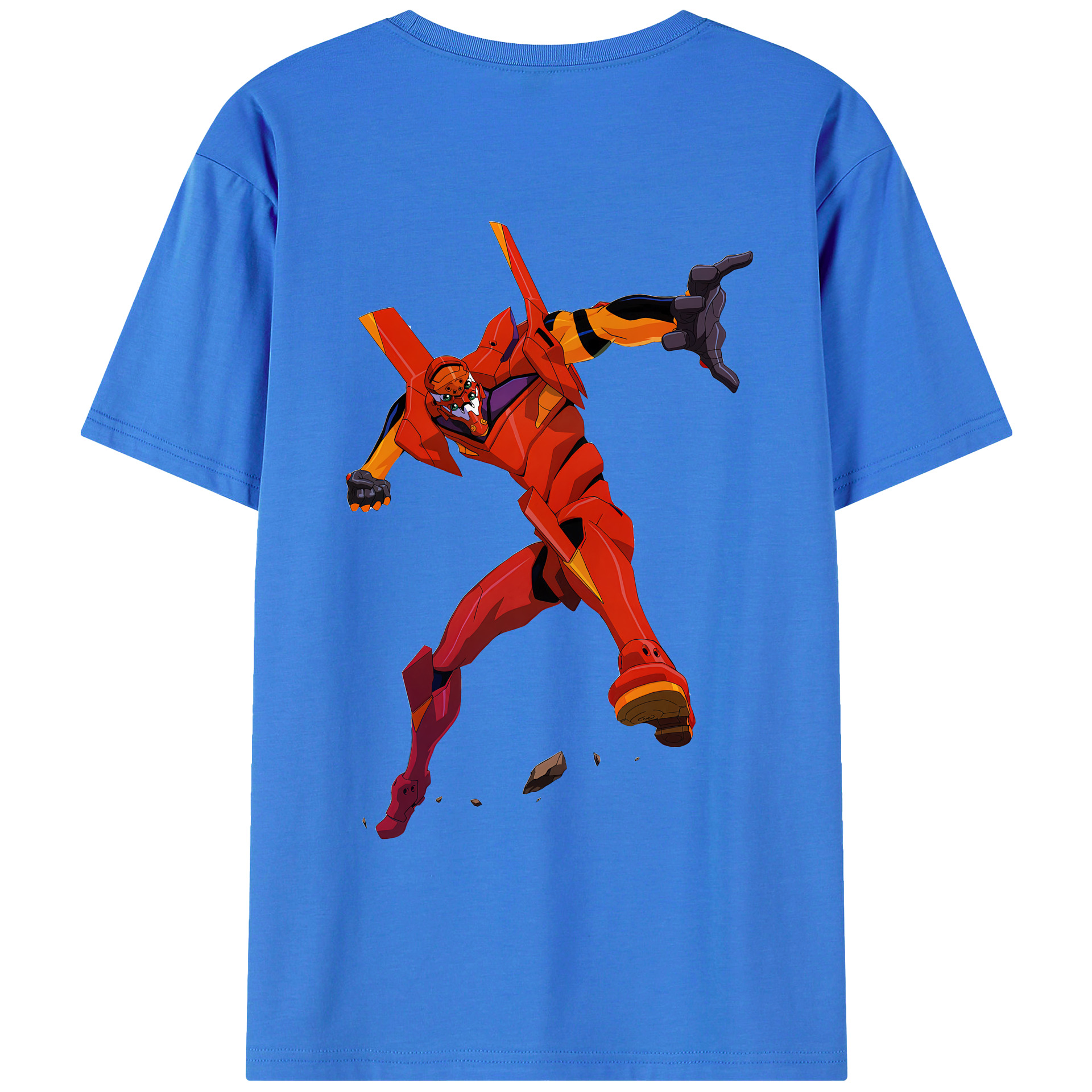 （画像用） EVA 新世紀エヴァンゲリオン 綿100％ メンズ半袖Tシャツ（バックプリント） 通気性