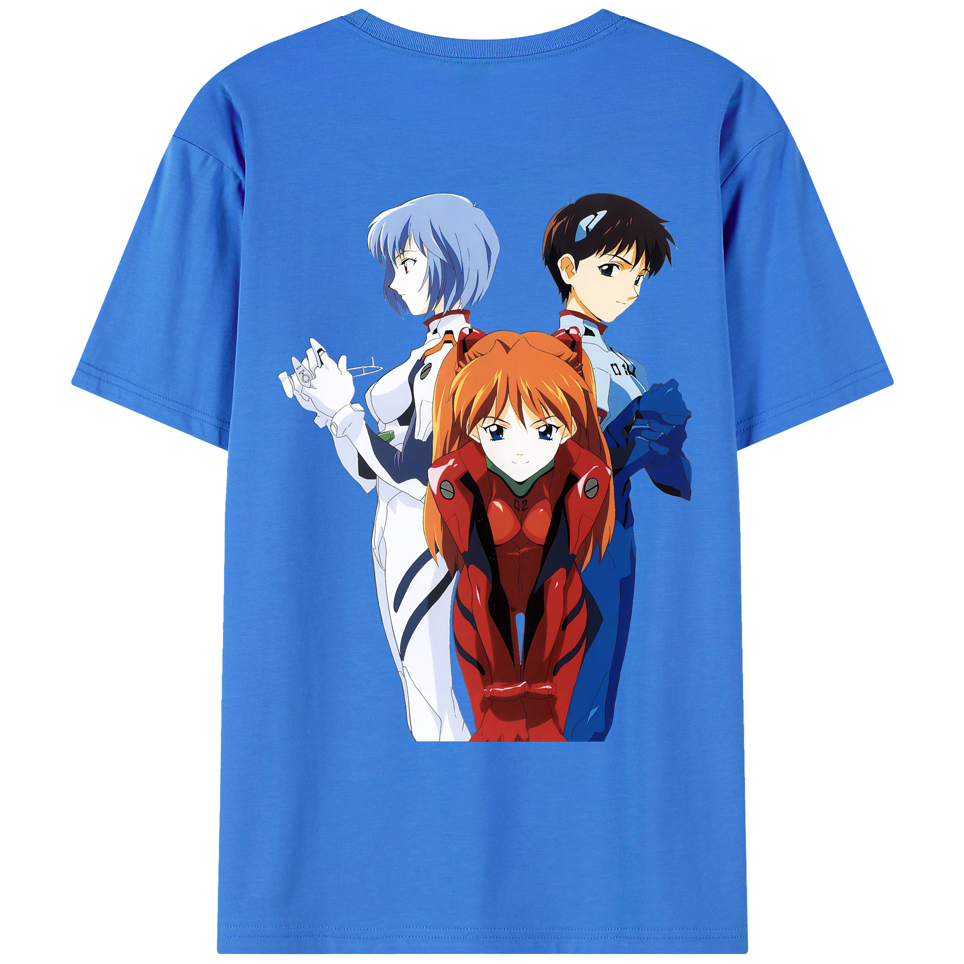 （画像用） EVA 新世紀エヴァンゲリオン 綿100％ メンズ半袖Tシャツ（バックプリント） 通気性