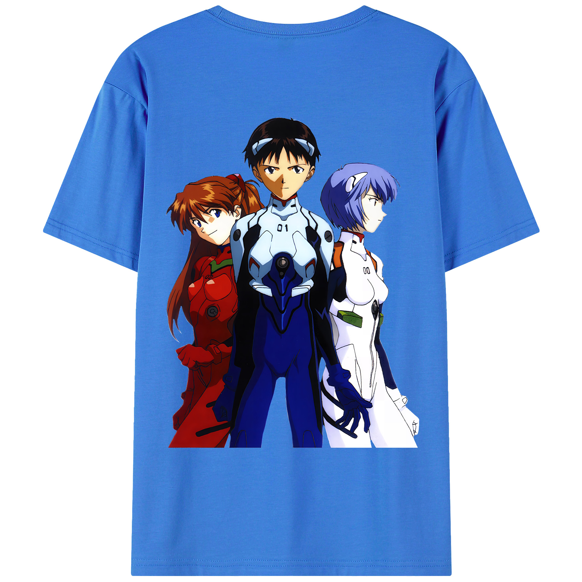 （画像用） EVA 新世紀エヴァンゲリオン 綿100％ メンズ半袖Tシャツ（バックプリント） 通気性