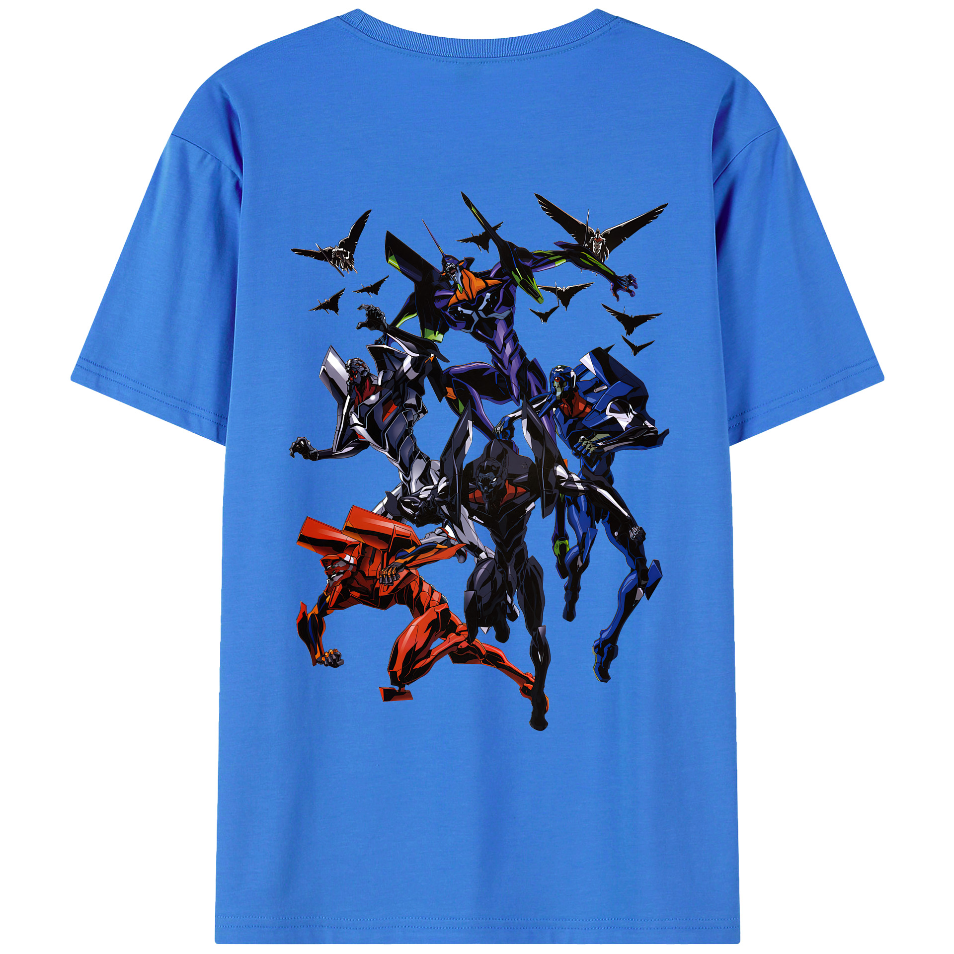 （画像用） EVA 新世紀エヴァンゲリオン 綿100％ メンズ半袖Tシャツ（バックプリント） 通気性