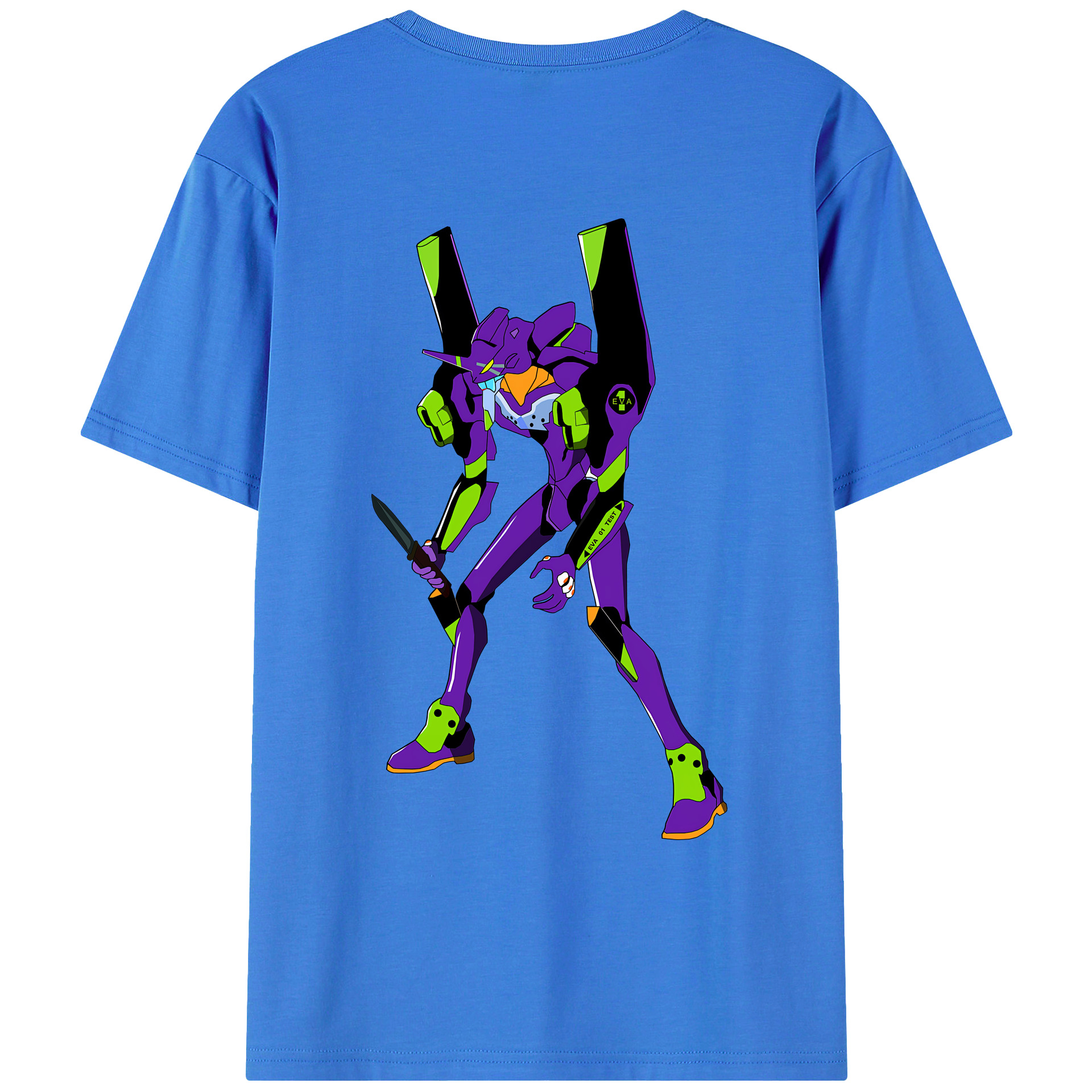 （画像用） EVA 新世紀エヴァンゲリオン 綿100％ メンズ半袖Tシャツ（バックプリント） 通気性