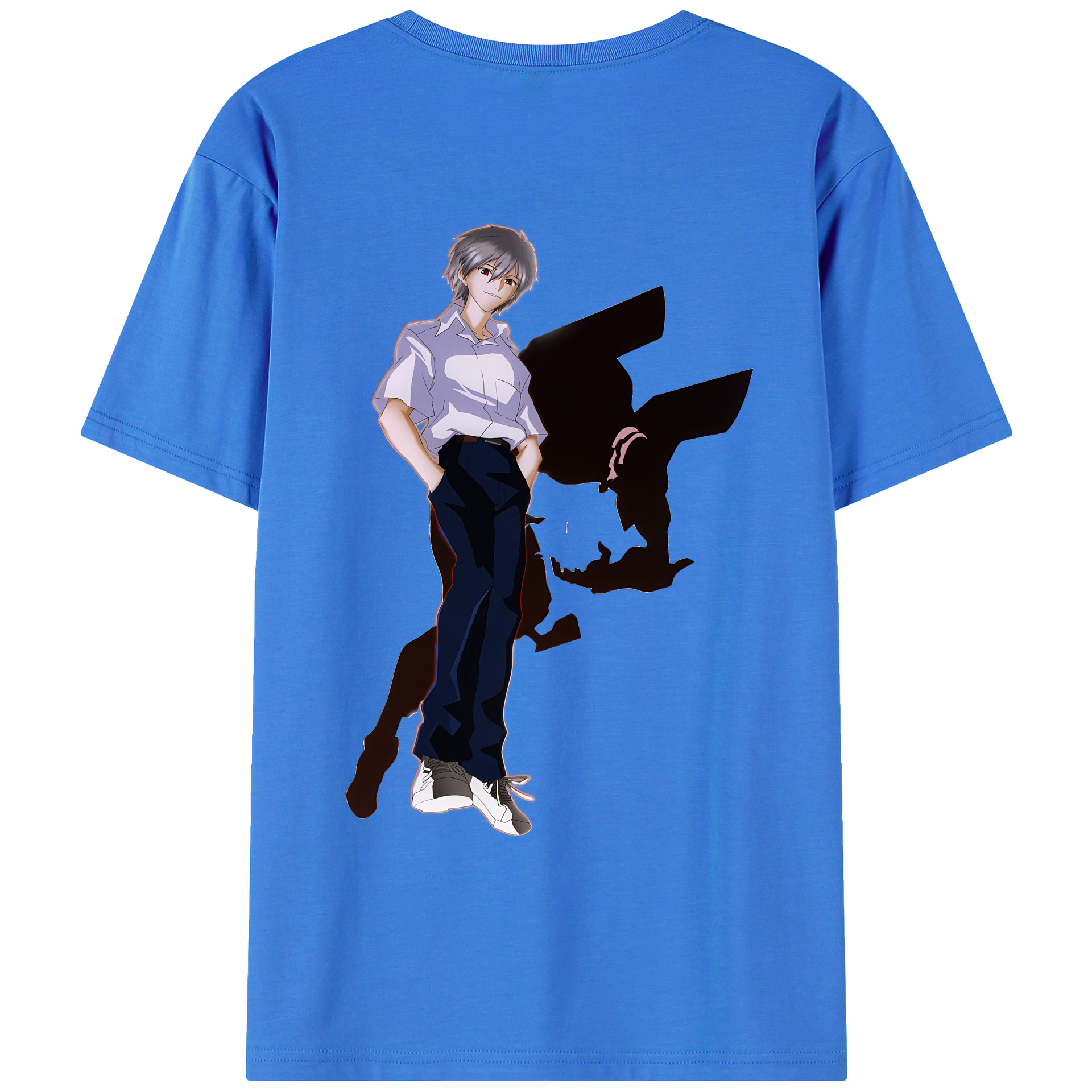 （画像用） EVA 新世紀エヴァンゲリオン 綿100％ メンズ半袖Tシャツ（バックプリント） 通気性