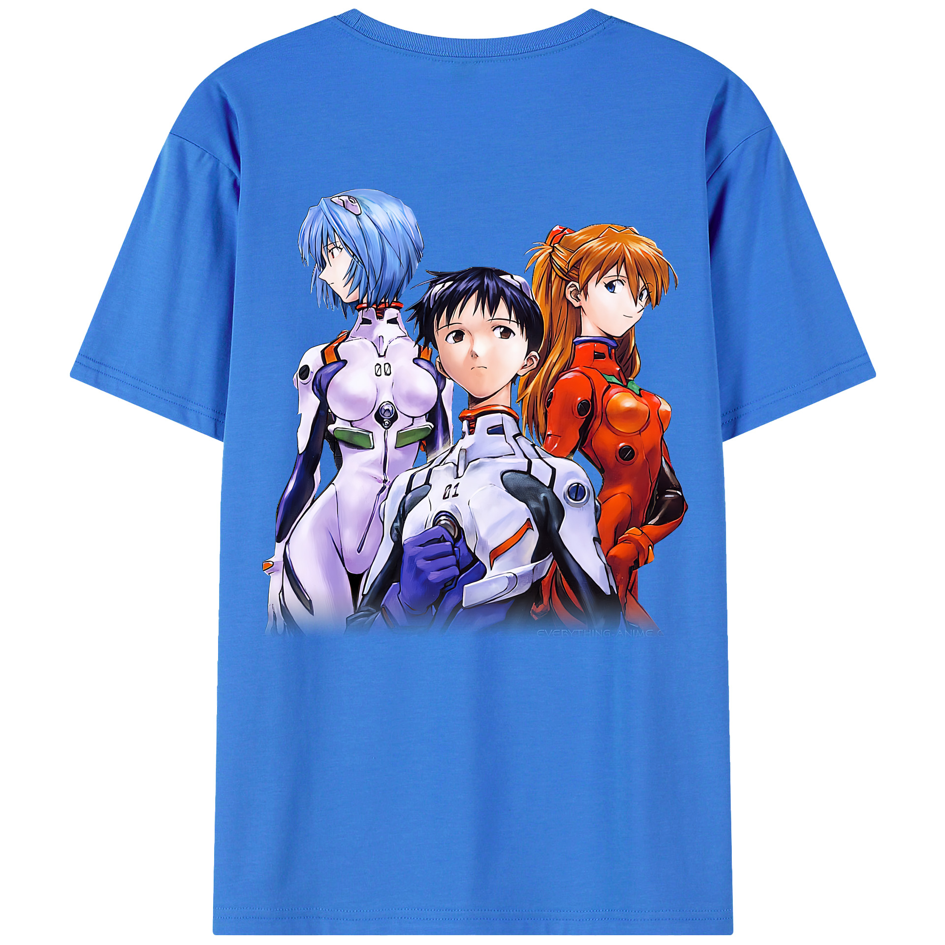 （画像用） EVA 新世紀エヴァンゲリオン 綿100％ メンズ半袖Tシャツ（バックプリント） 通気性