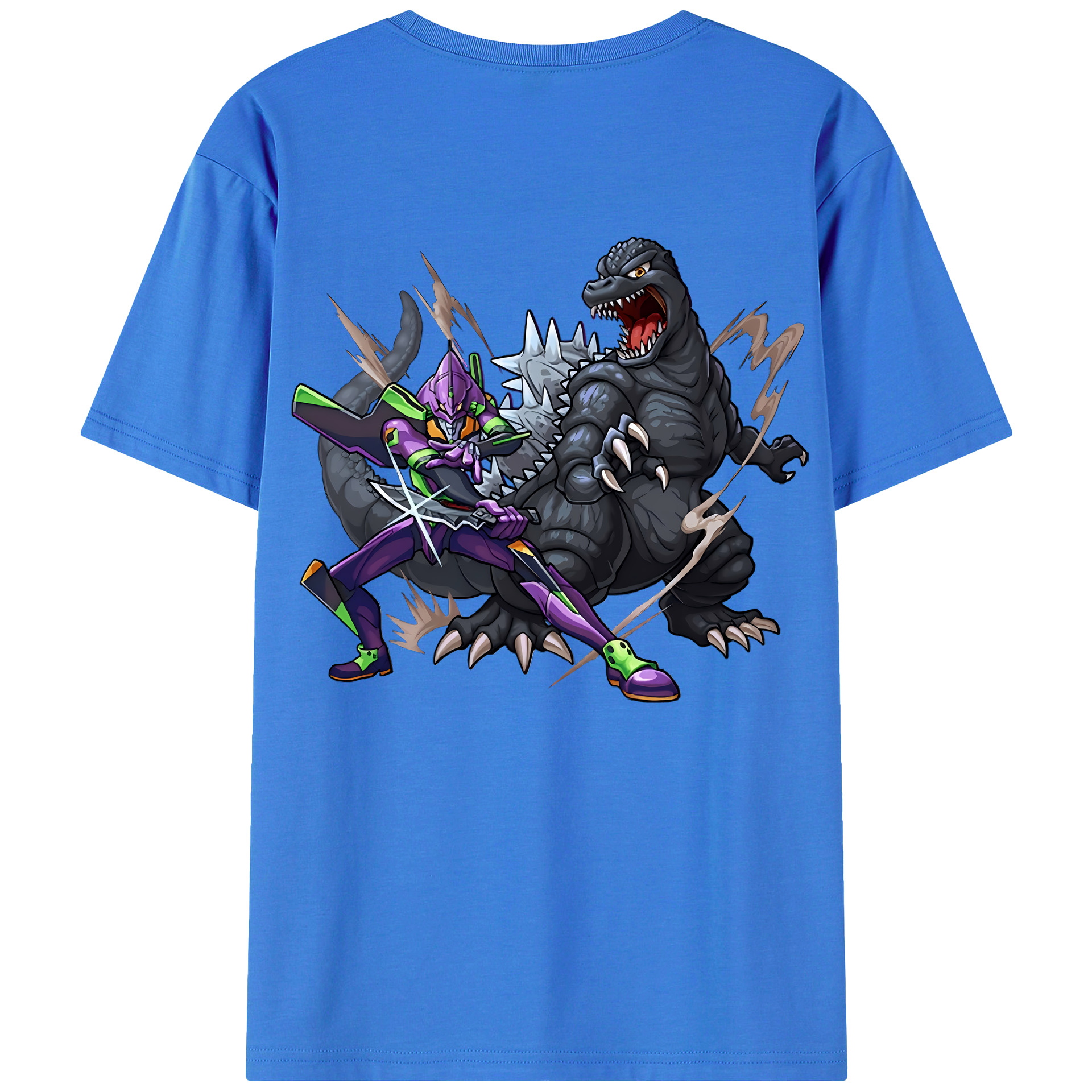 （画像用） EVA 新世紀エヴァンゲリオン 綿100％ メンズ半袖Tシャツ（バックプリント） 通気性