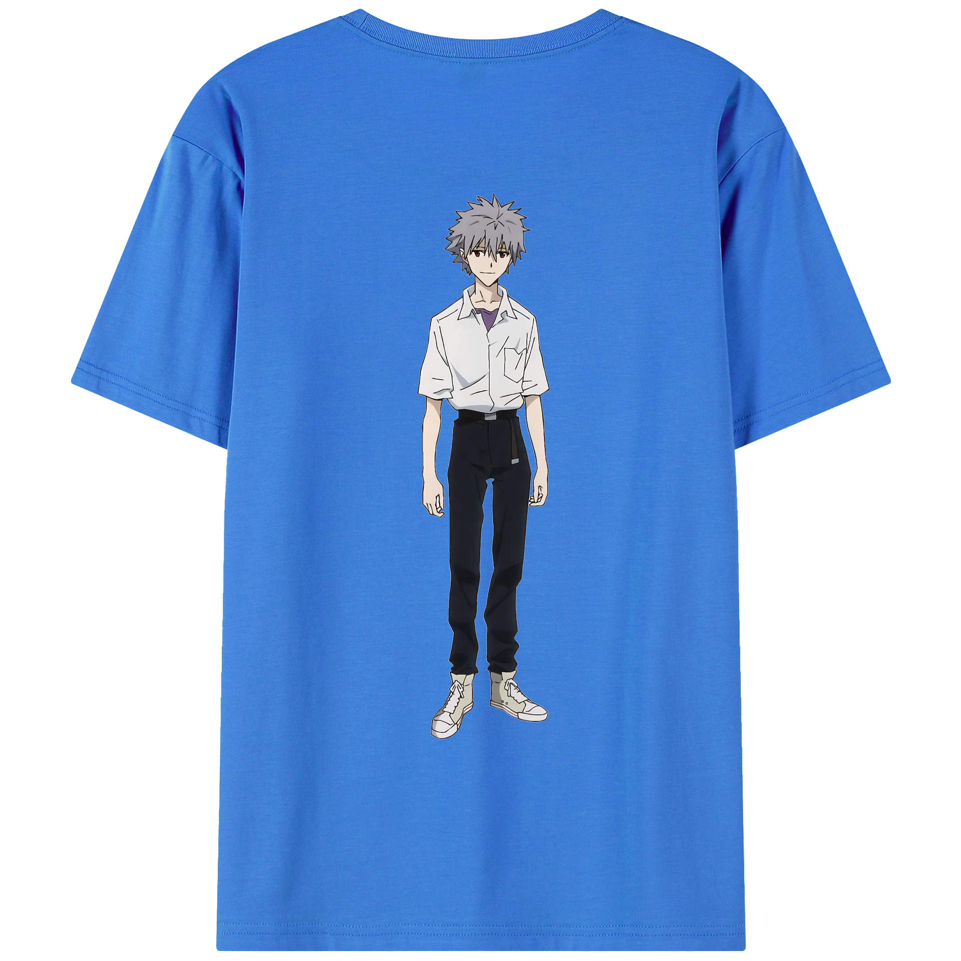 （画像用） EVA 新世紀エヴァンゲリオン 綿100％ メンズ半袖Tシャツ（バックプリント） 通気性