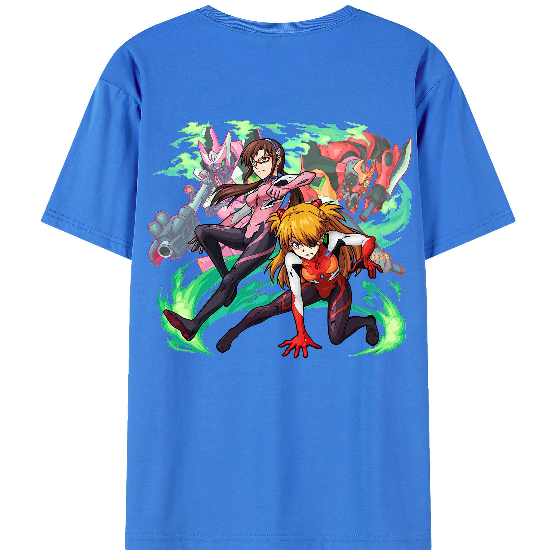 （画像用） EVA 新世紀エヴァンゲリオン 綿100％ メンズ半袖Tシャツ（バックプリント） 通気性