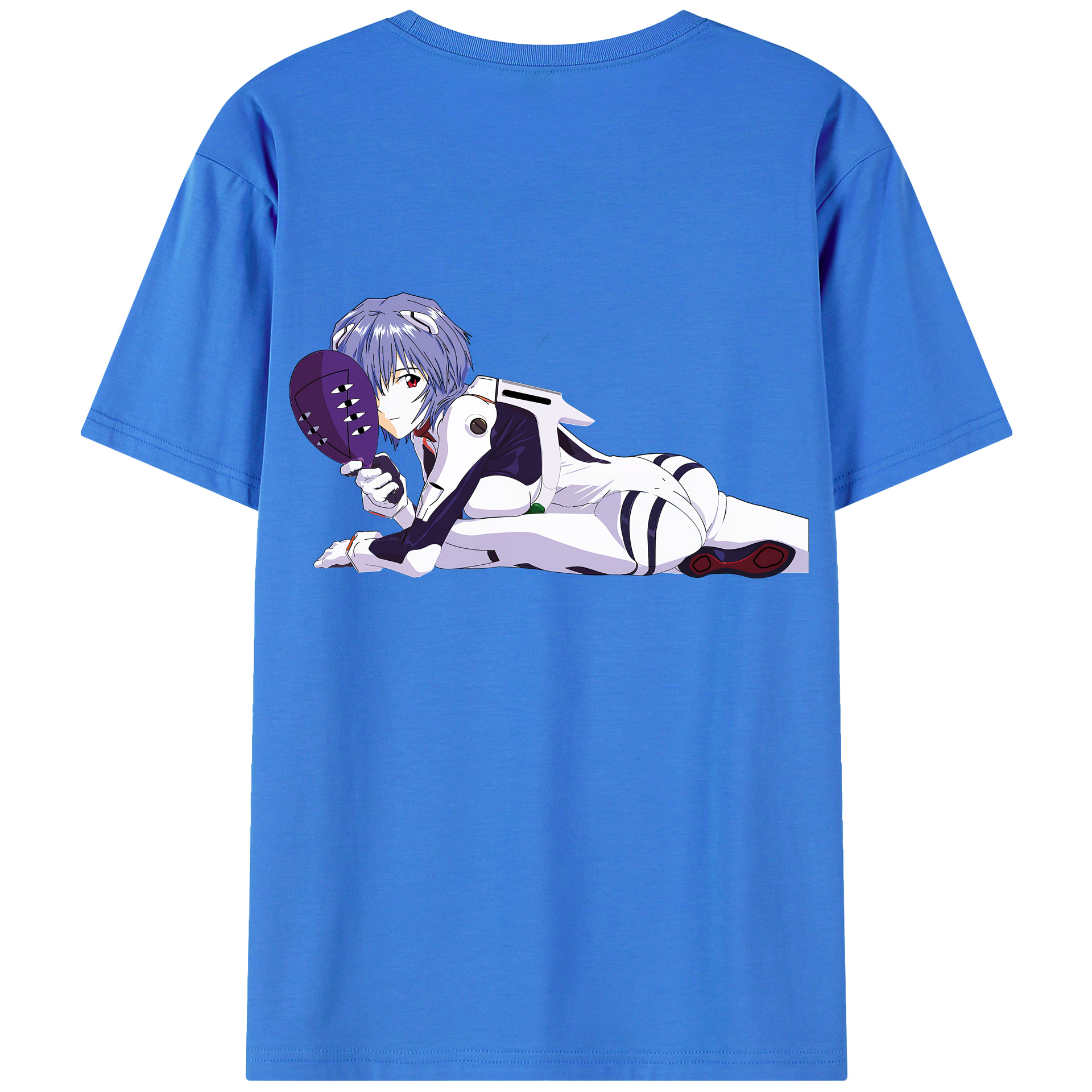 （画像用） EVA 新世紀エヴァンゲリオン 綿100％ メンズ半袖Tシャツ（バックプリント） 通気性